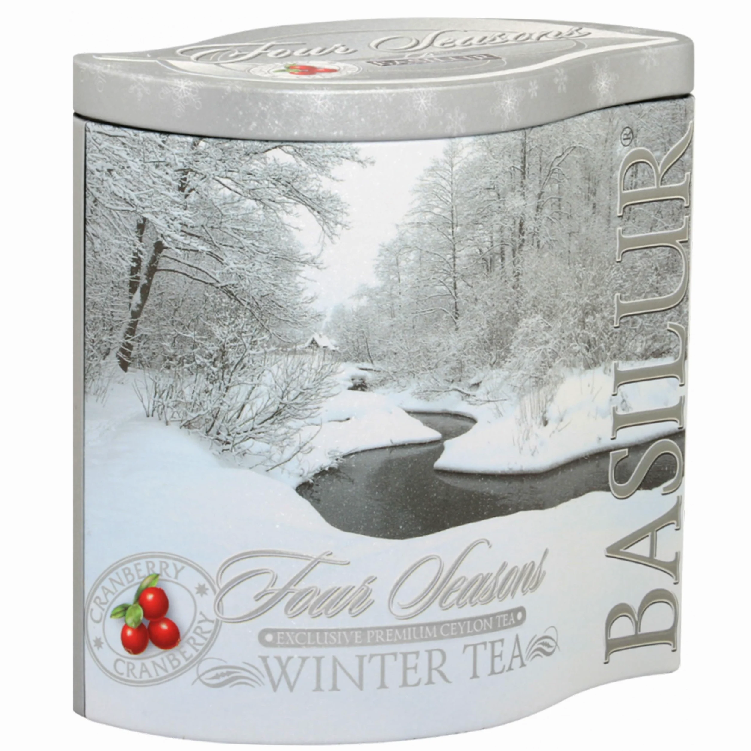 BASILUR Foglie di tè tritate finemente in una latta decorativa, 100g (Winter, x3)