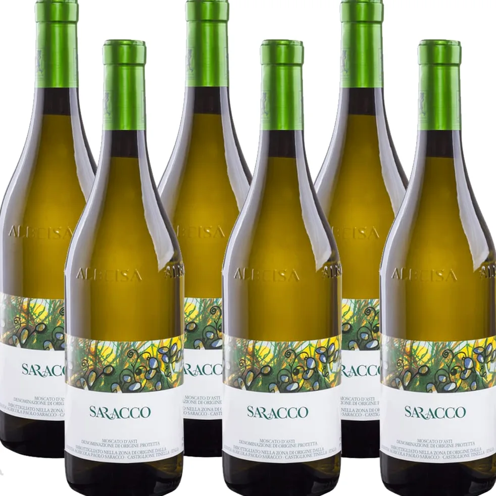 Moscato Bianco | Saracco | Vino Dolce Frizzante | Piemonte | Vini Piemontesi | 6 Bottiglie 75Cl | Idea Regalo