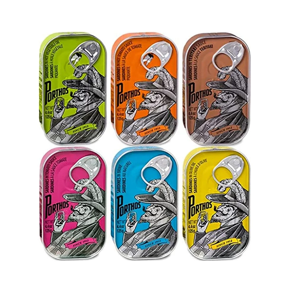 Porthos Sardines Mix, 6 barattoli x 125 g, dal Portogallo