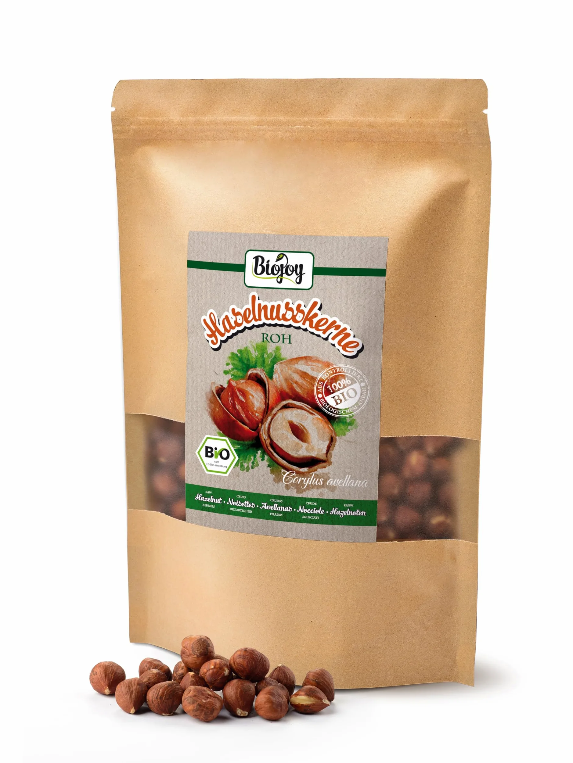 Biojoy Nocciole Sgusciate BIO (1 kg), crude e non salate