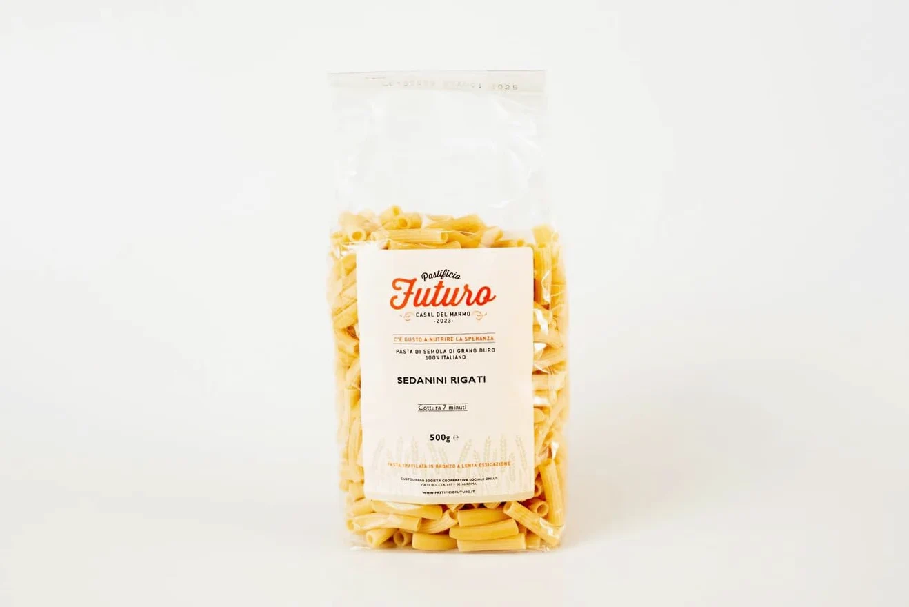 15 x 500 g - Sedanini Rigati - Pasta di Grano Duro - Prodotta da IDM Casal Del Marmo - Prodotta nel Lazio - Pacco da 500 g - Pastificio Futuro