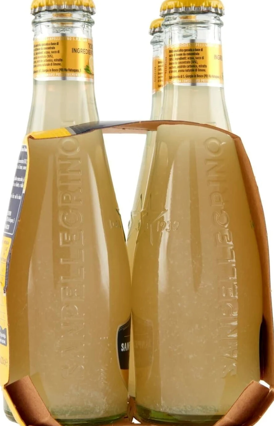 24x San Pellegrino Limonata Naturali Bevanda Analcolica Rinfrescante con succo di limone italiano, Bottiglia di vetro 20cl