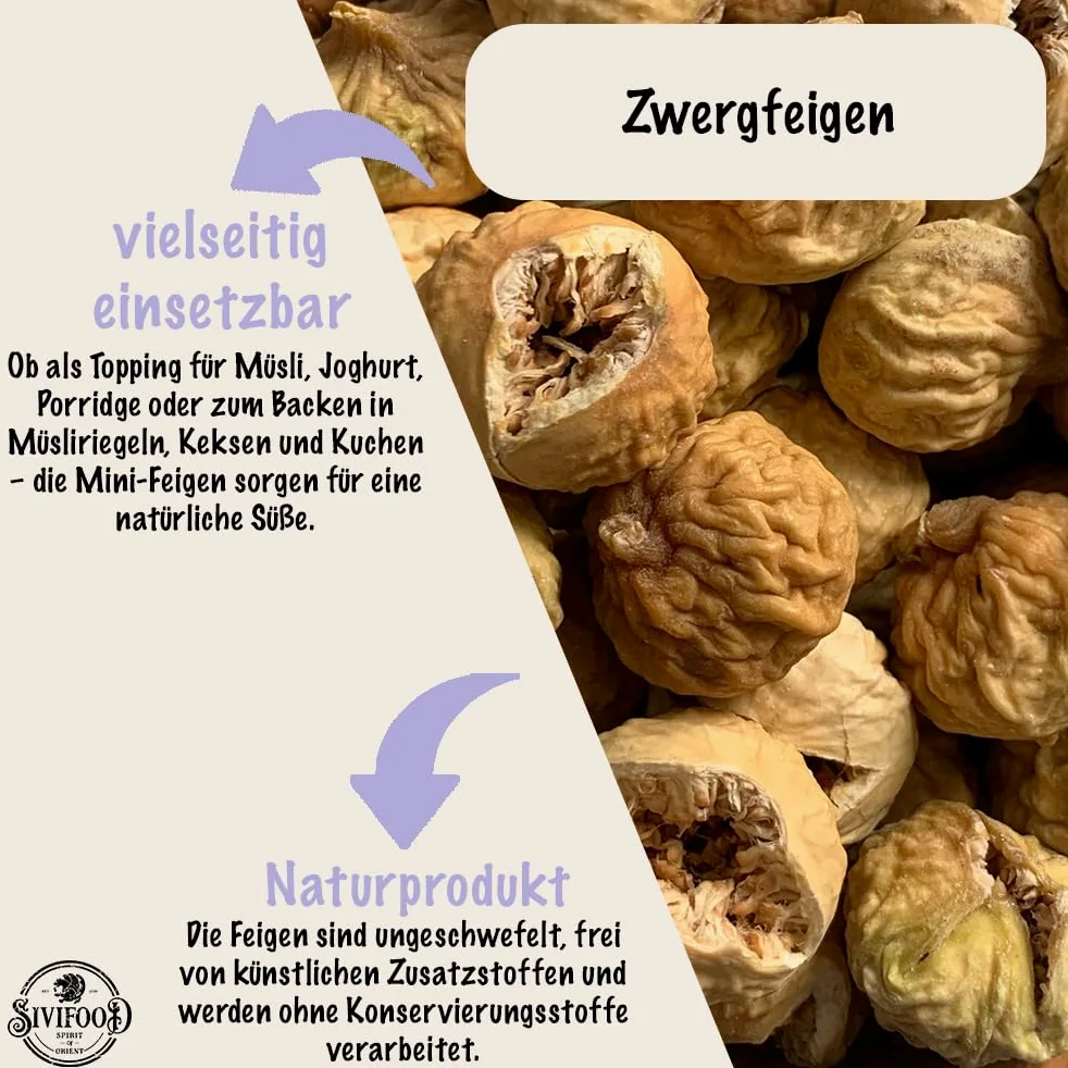 SIVIFOOD Fichi nani essiccati naturali 200g – Non trattati, senza zuccheri aggiunti né solfiti – Frutta secca premium 100% naturale – Morbidi, dolci e ricchi di gusto – frutta secca fichi secchi
