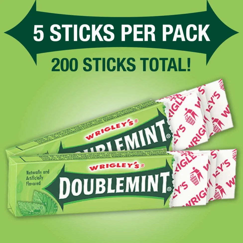 Wrigley's Doublemint Gum, 5 Count (Pack of 40)