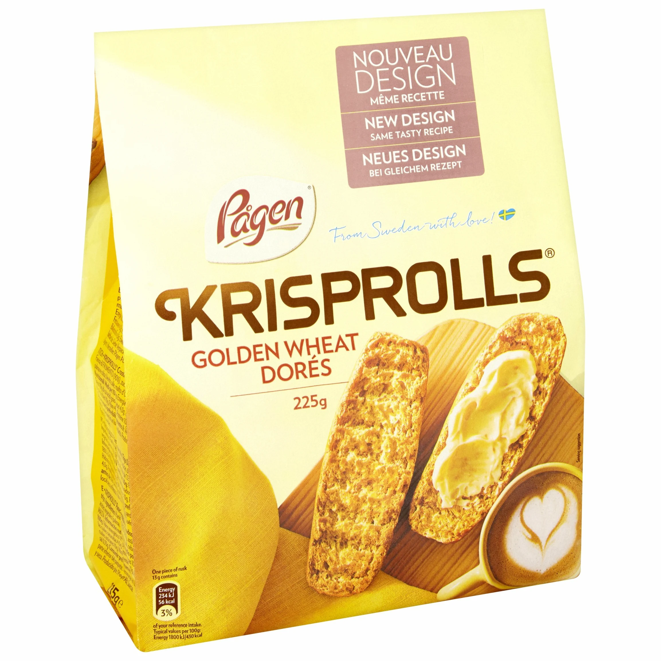 Pagen Krisprolls Dores di grano dorato, (5x225g)