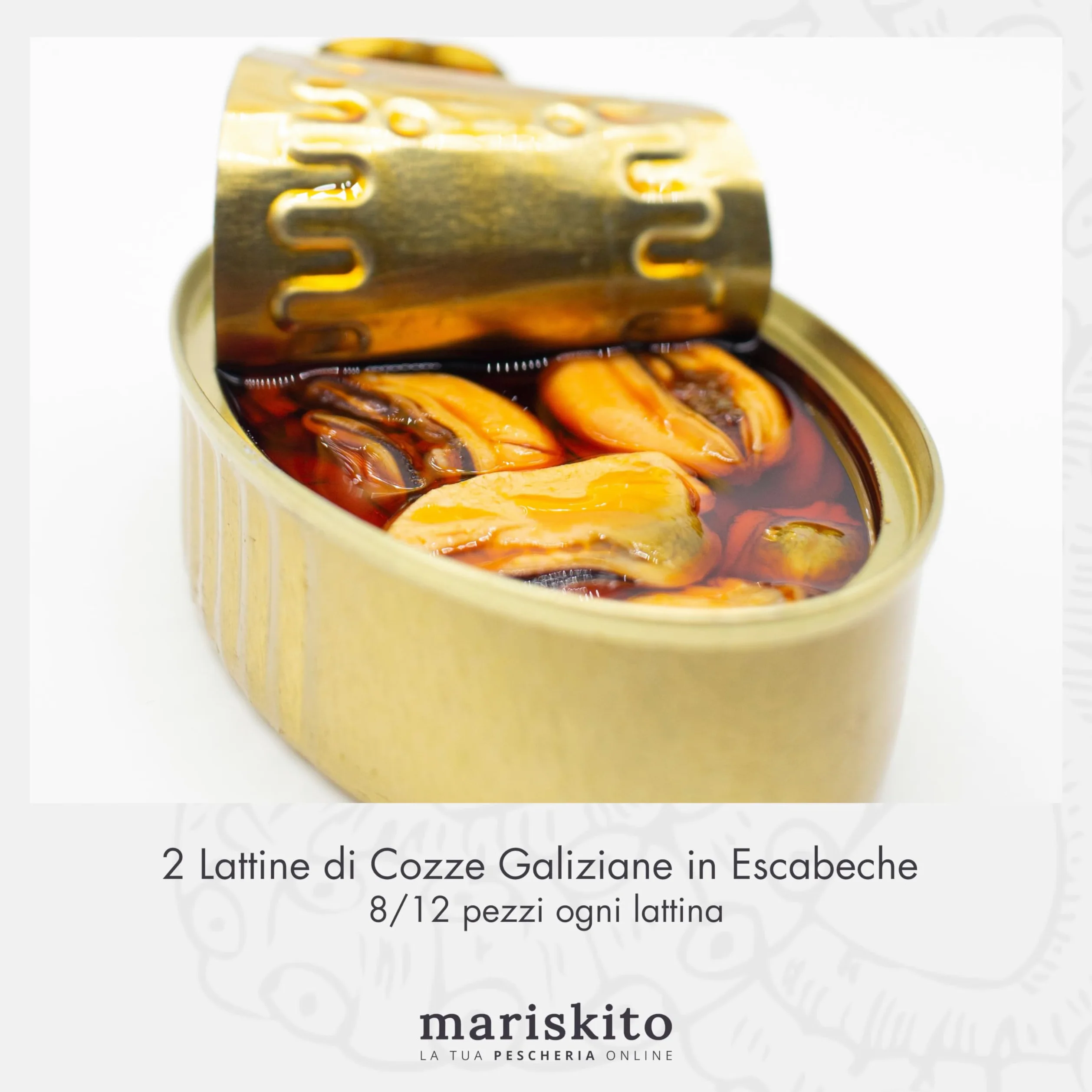 MARISKITO | Pack La Mar di Marinaio - 6 Conservas Gourmet - Lattine di conserve galiziane - Scatola regalo - Assortimento di prodotti gastronomici