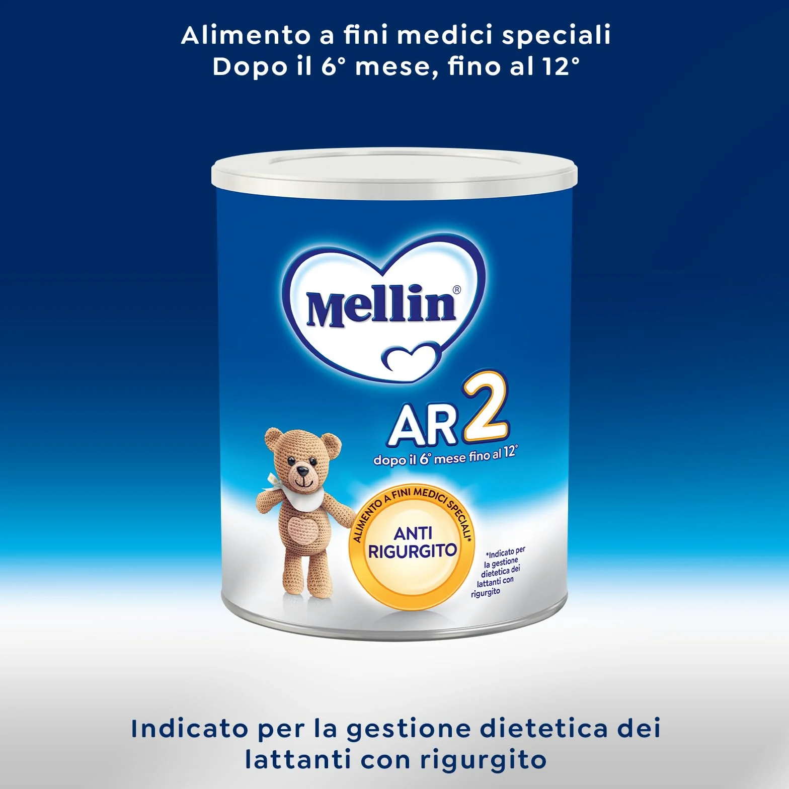 Melllin AR2, Latte Antirigurgito in Polvere per Neonati dal 6° mese al 12° mese compiuto, Confezione da 400 g