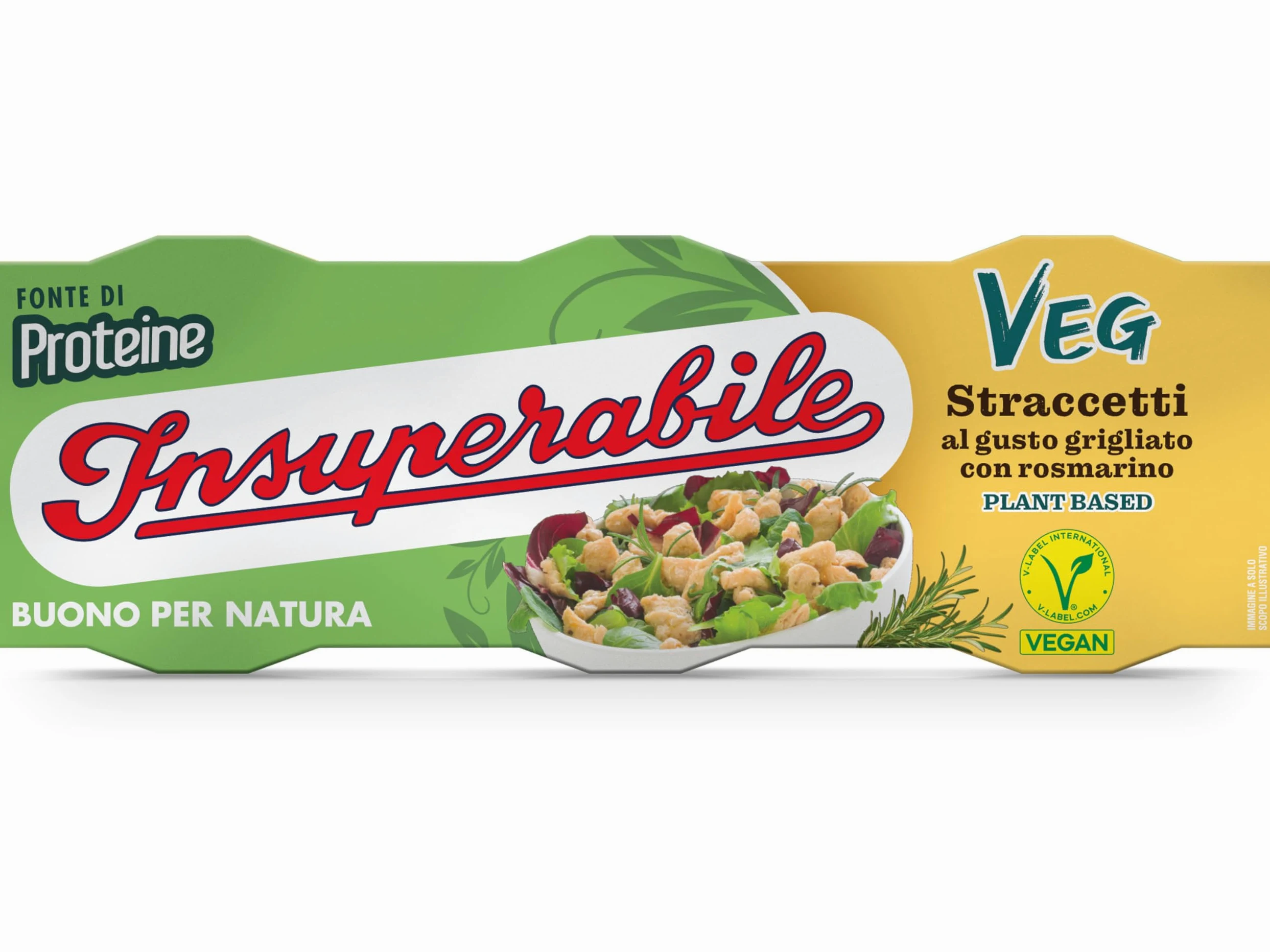 INSUPERABILE | Straccetti al Gusto Grigliato con Rosmarino, 24 lattine da 70gr, Confezione da 3x8-100% Plant Based, Certificazione Vegan, Made in Italy
