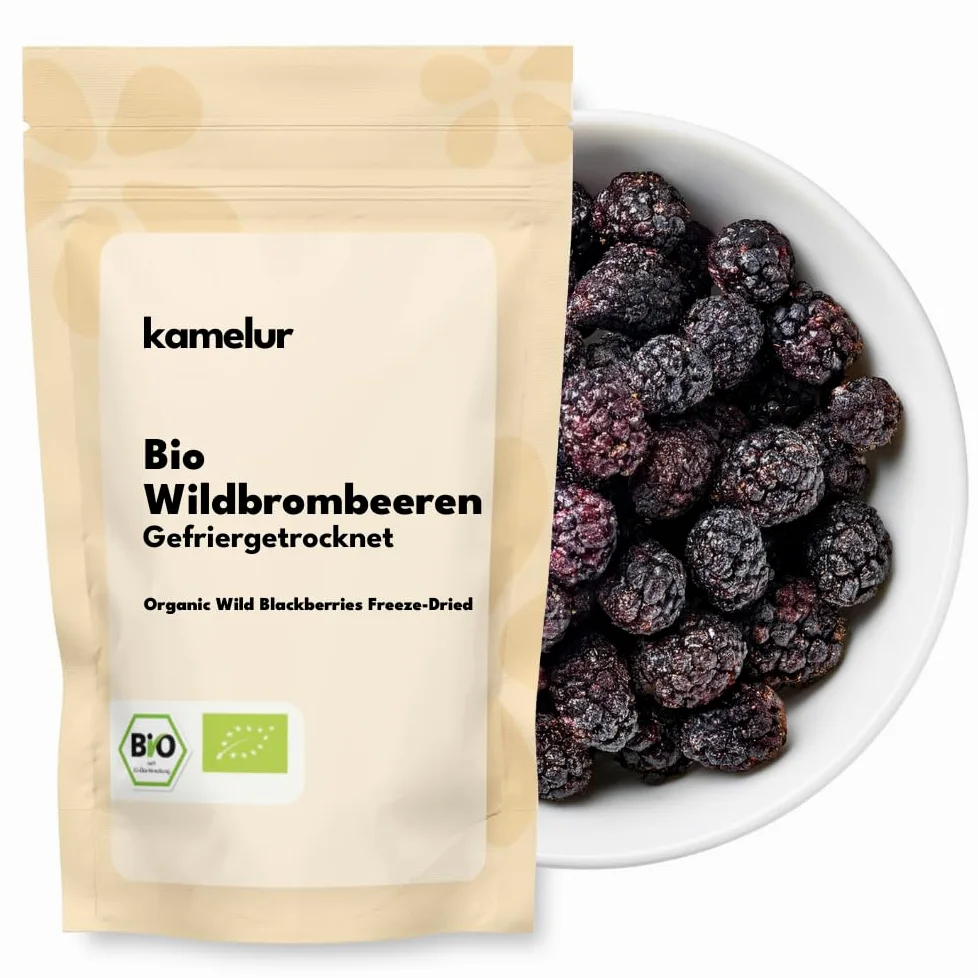 250g di more selvatiche BIO liofilizzate - more secche BIO fruttate e croccanti, senza additivi e in confezione biodegradabile