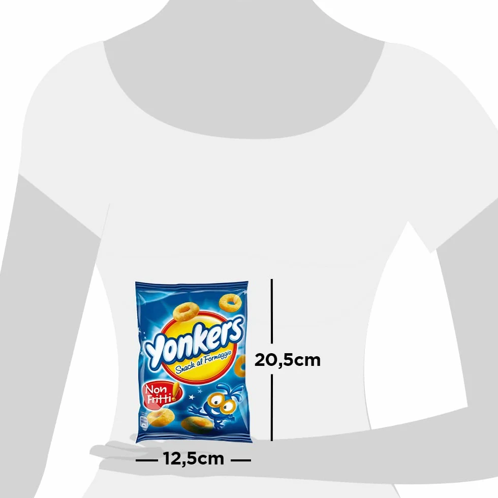 Yonkers, Snack al Formaggio, Irresistibili Anelli al Gusto Formaggio, Non Fritti, 40x30g (40 sacchetti da 30g)