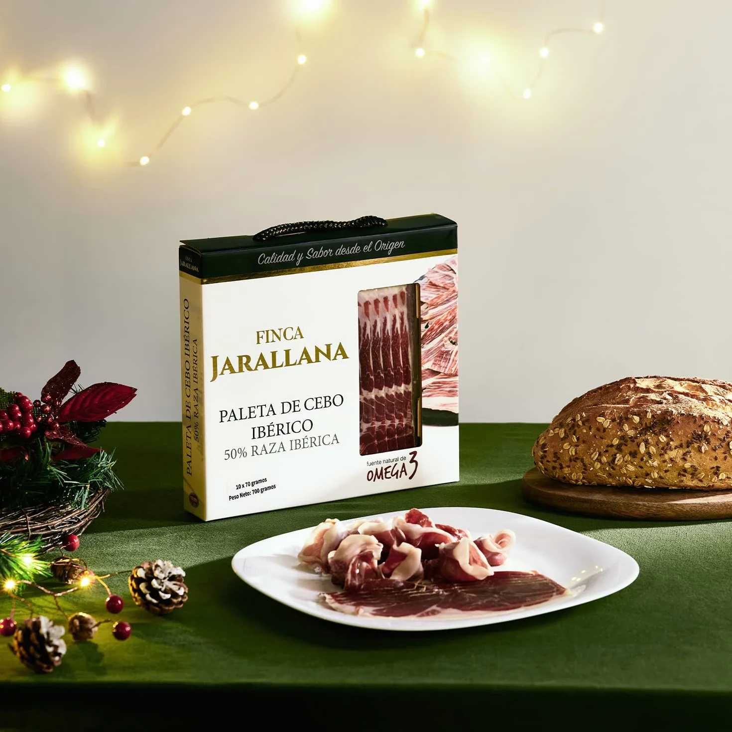 Finca Jarallana | Tagliata di Spalla Iberica di Cebo | 10 Unità da 700 gr | Valigetta con Spalla Disossata di Razza Iberica 50% | Sottovuoto