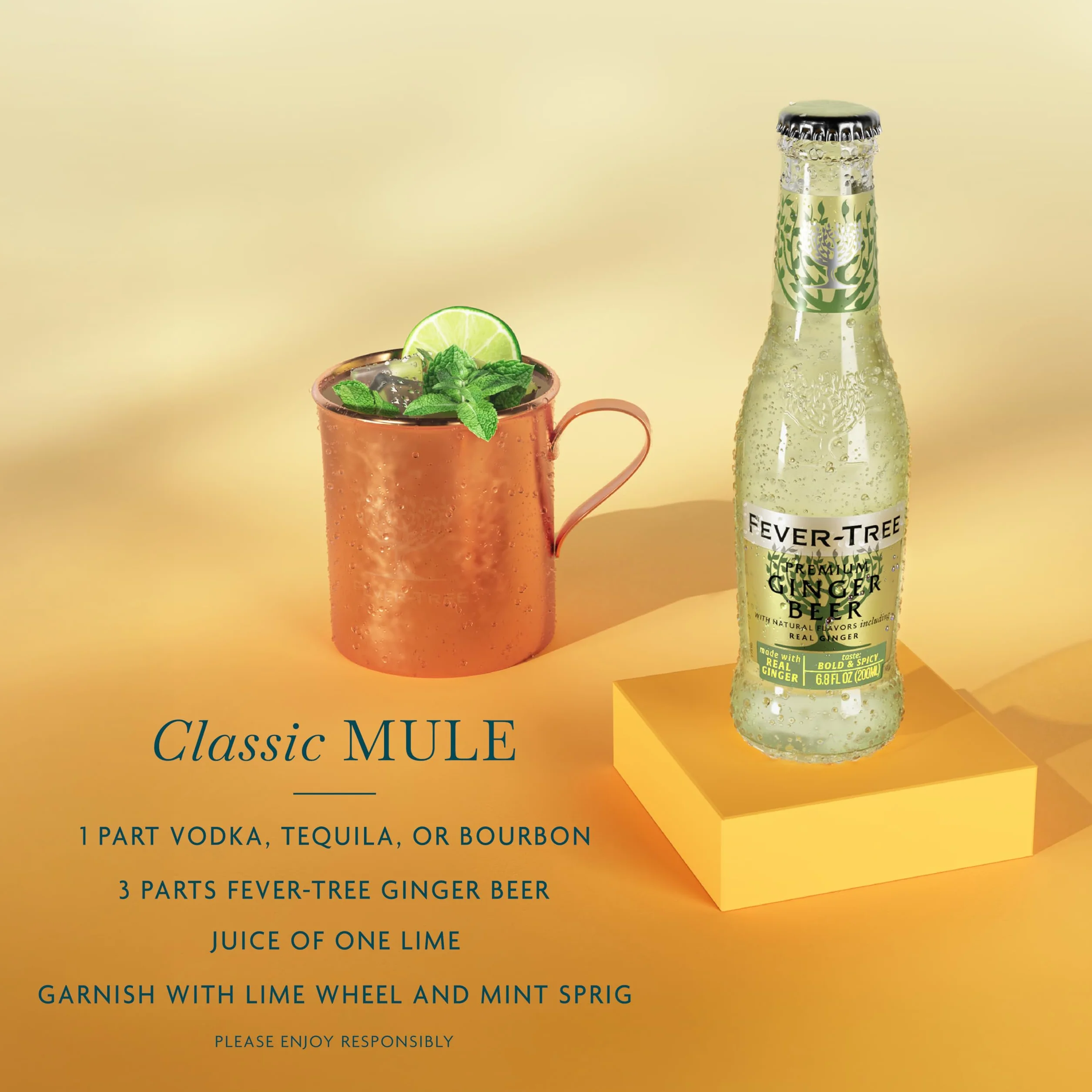 Fever-Tree Premium Ginger Beer, 6.8 Ounce Glass Bottles (Pack of 24)