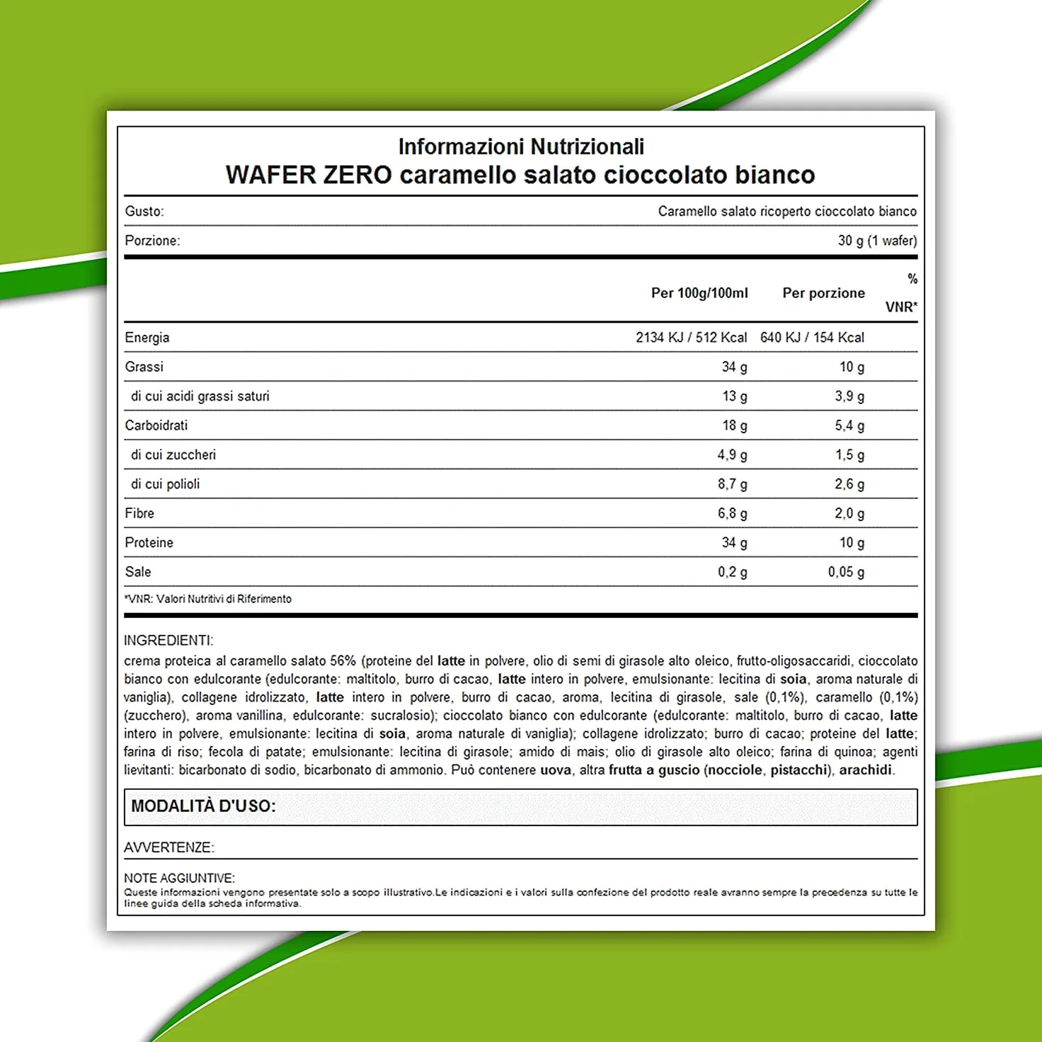 WHY NATURE WAFER ZERO - Cialda di Wafer con Ripieno Proteico - Snack Proteici Senza Glutine - Box da 24 Pezzi - 35 gr (Caramello Salato e Cioccolato Bianco)