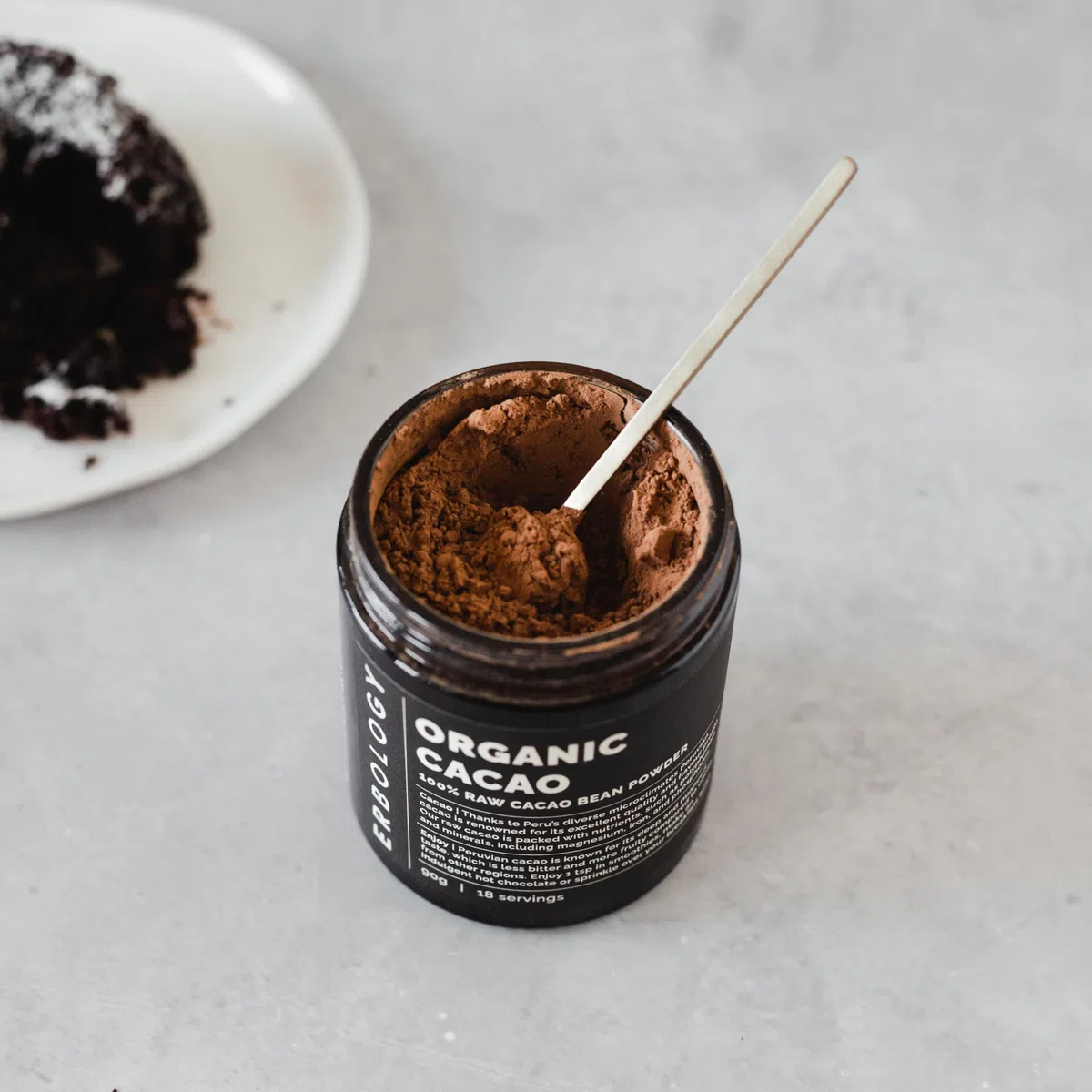 Erbology Cacao Crudo in Polvere Bio 90g - 18 Porzioni - Coltivato in Modo Sostenibile ed Etico Direttamente dalla Fattoria in Perù - Piccolo Lotto - Vegano - Senza OGM