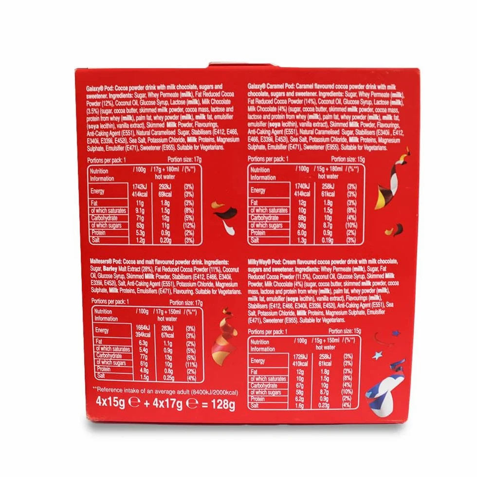 cafféluxe Celebrations compatible with Dolce Gusto Machine pods Hot Chocolate Pods - Twix, Mars, Bounty, Snickers, Galaxy, Malteser, Milky Way & Galaxy Caramel (40)