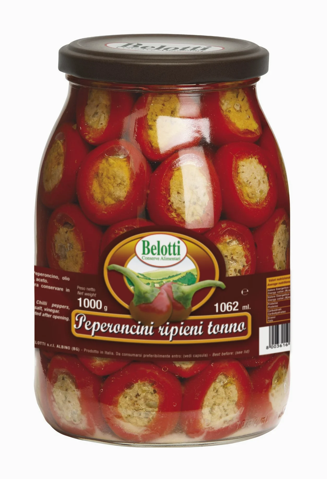 PEPERONCINI RIPIENI AL TONNO grammi 1062 BELOTTI