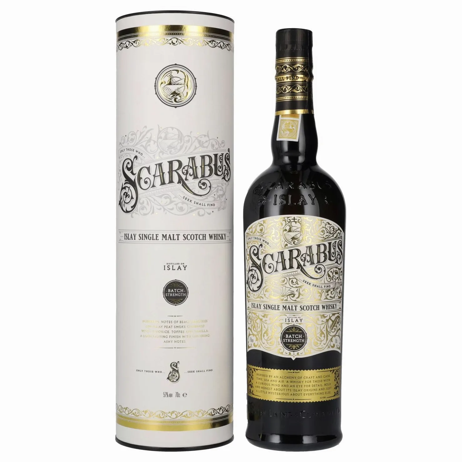 Scarabus Batch Strenght Islay Single Malt Whiskey Scotch, Dolce e Torbato dal Finale Persistente, 57% Bottiglia da 700ml