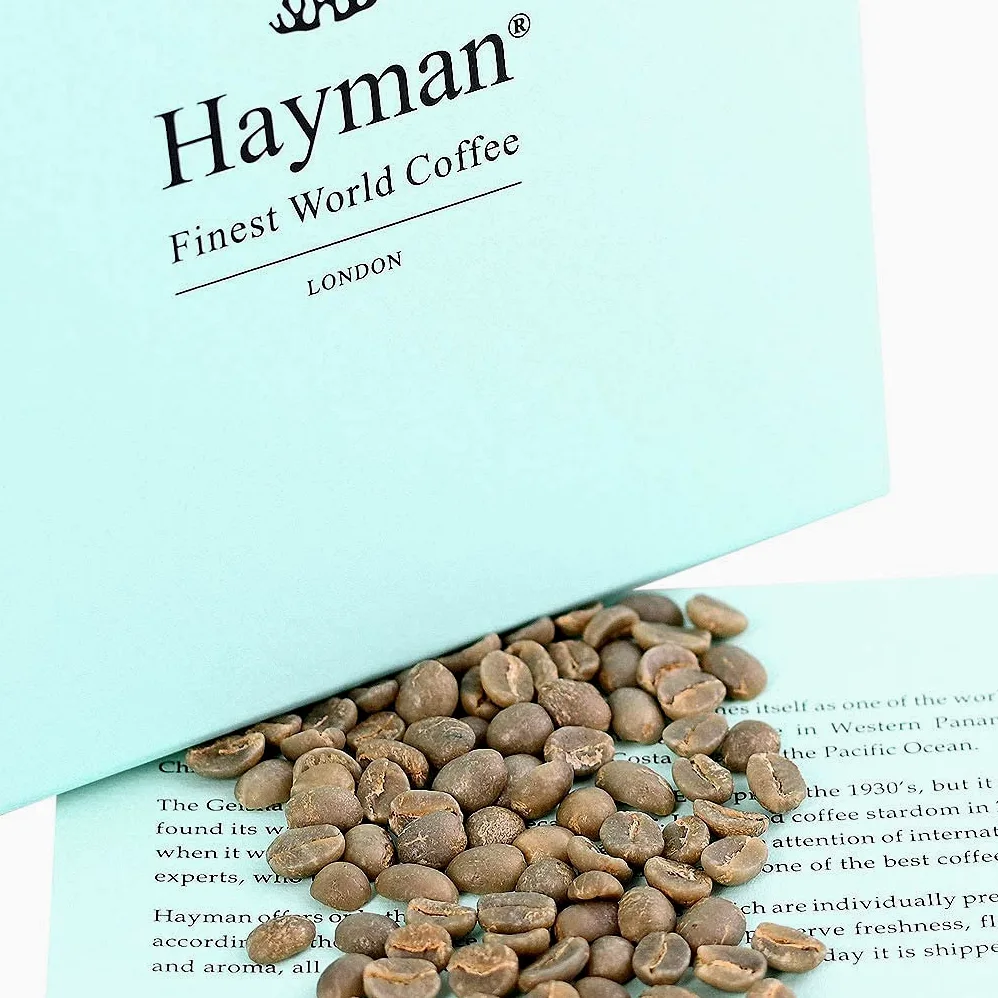 Hayman, Set Regalo Le Leggende, Caffè Blue Mountain dalla Giamaica + Kona dalle Hawaii + Geisha da Panama, Chicchi di Caffè Non Tostati, 3 Scatole da 100g di Ogni Varietà (Totale 300g)