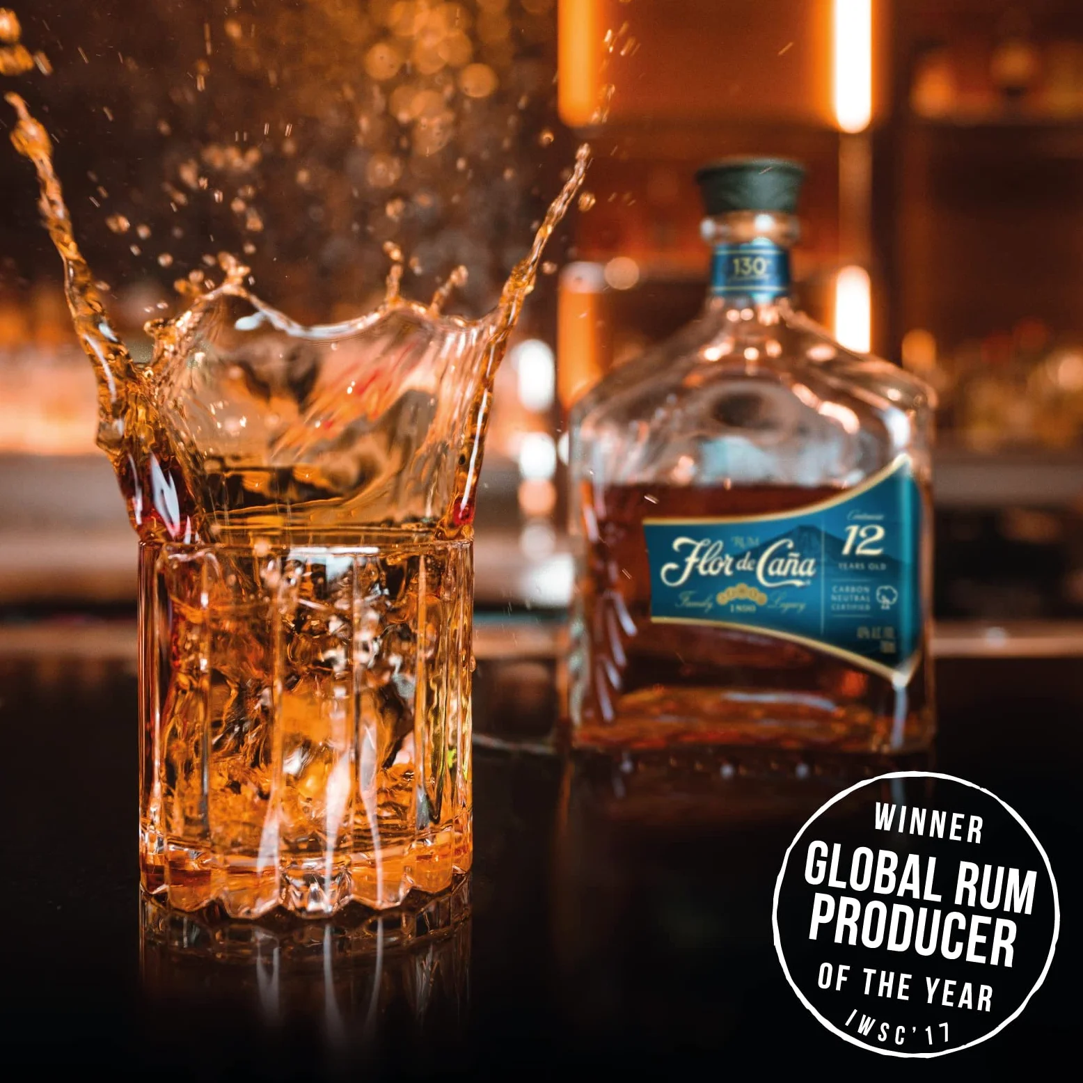 Flor de Caña 12 anni, Rum Scuro, Senza Zuccheri Aggiunti, Bottiglia da 700 ml