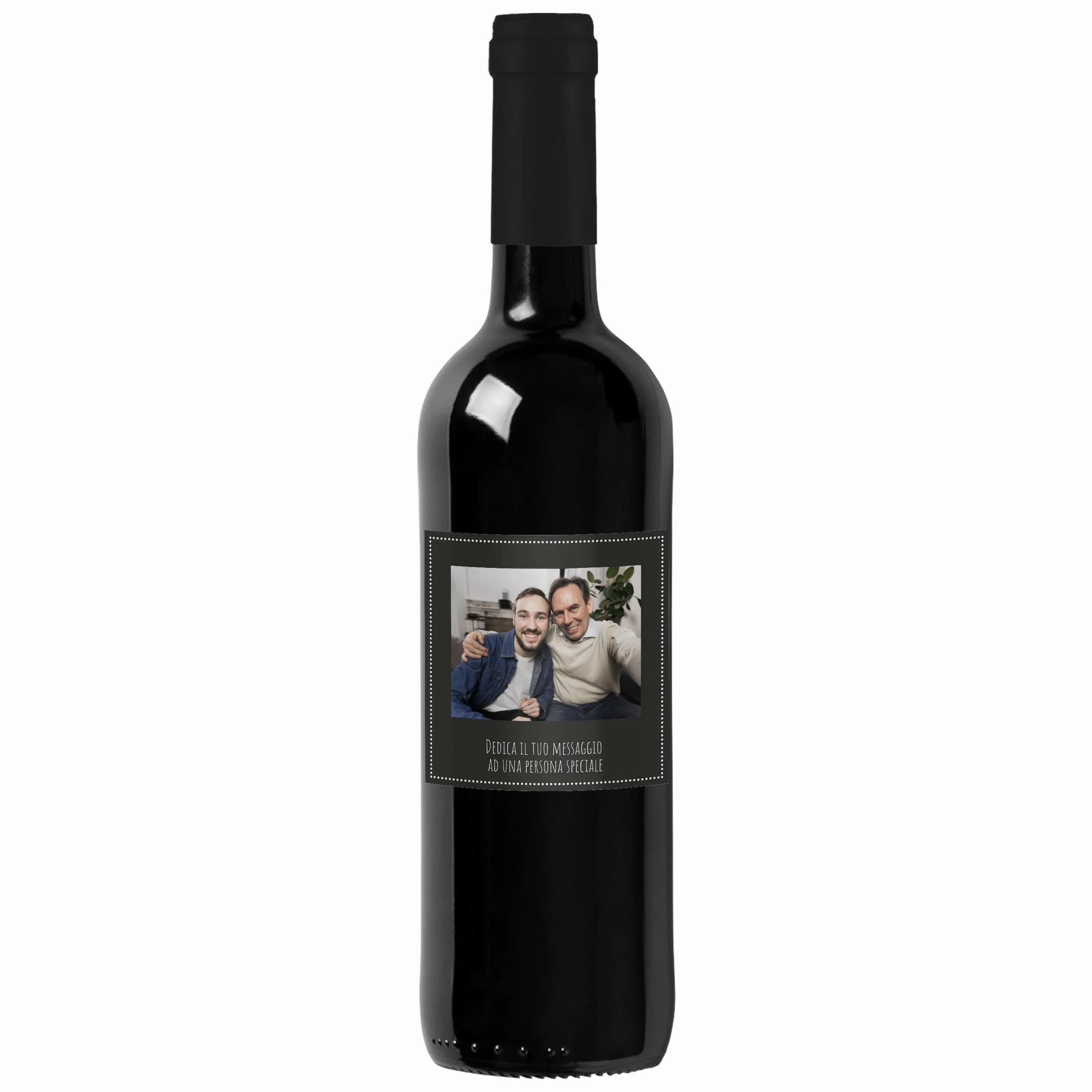 Bottiglia di Vino IGT Toscana Rosso personalizzato per lui - Idea regalo esclusiva e originale per uomo, festa del Papà, festa del Nonno, nuova nascita, compleanno e Natale. (0,75L, Foto e Testo)