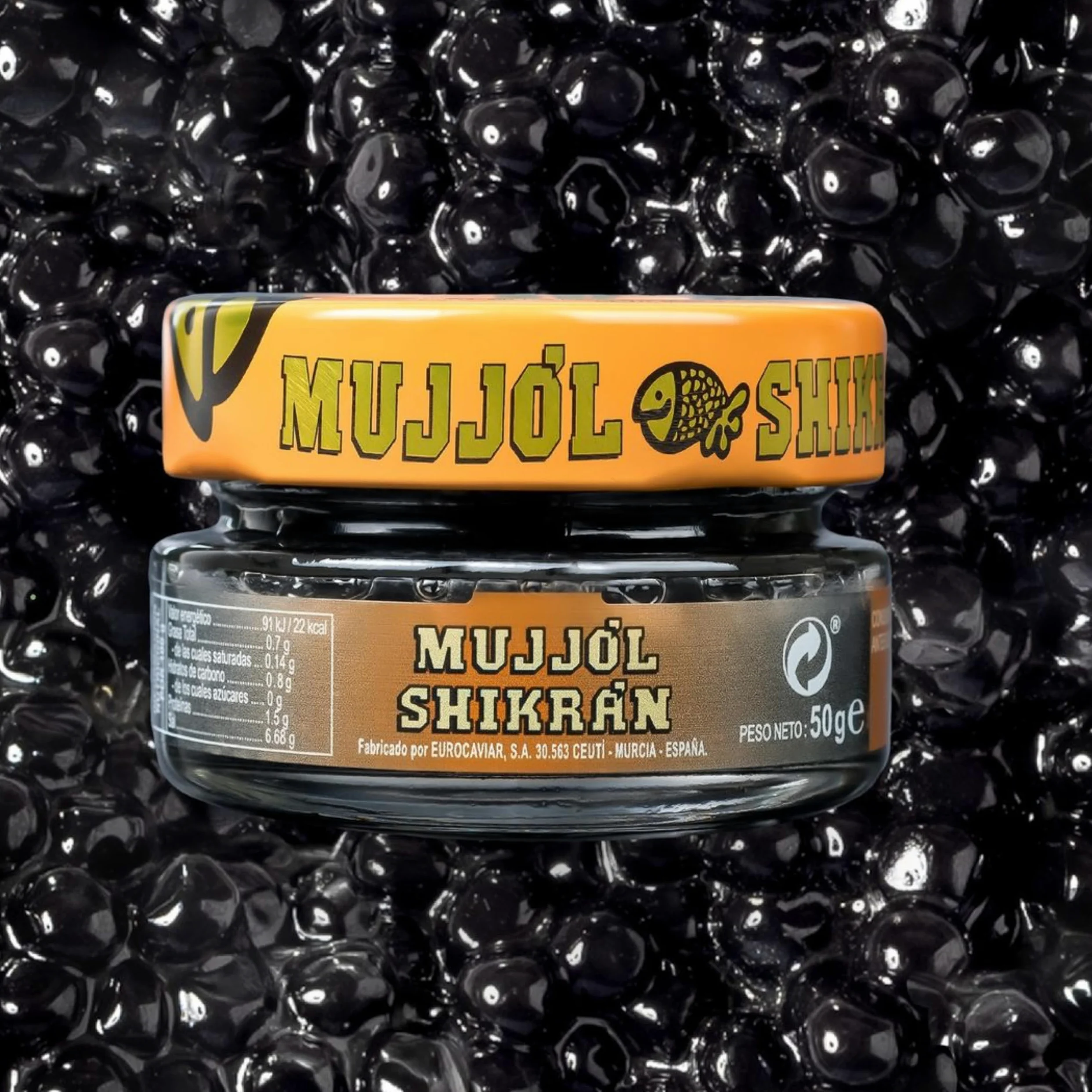 Eurocaviar - Shikran - Confezione Assaggio – 4 x 50 g di Perle di Caviali: Bottarga di Muggine Nera, Bottarga di Muggine Rossa, Salmone Affumicato, Acciughe + 200 ml di Champagne Senza Alcool – Set