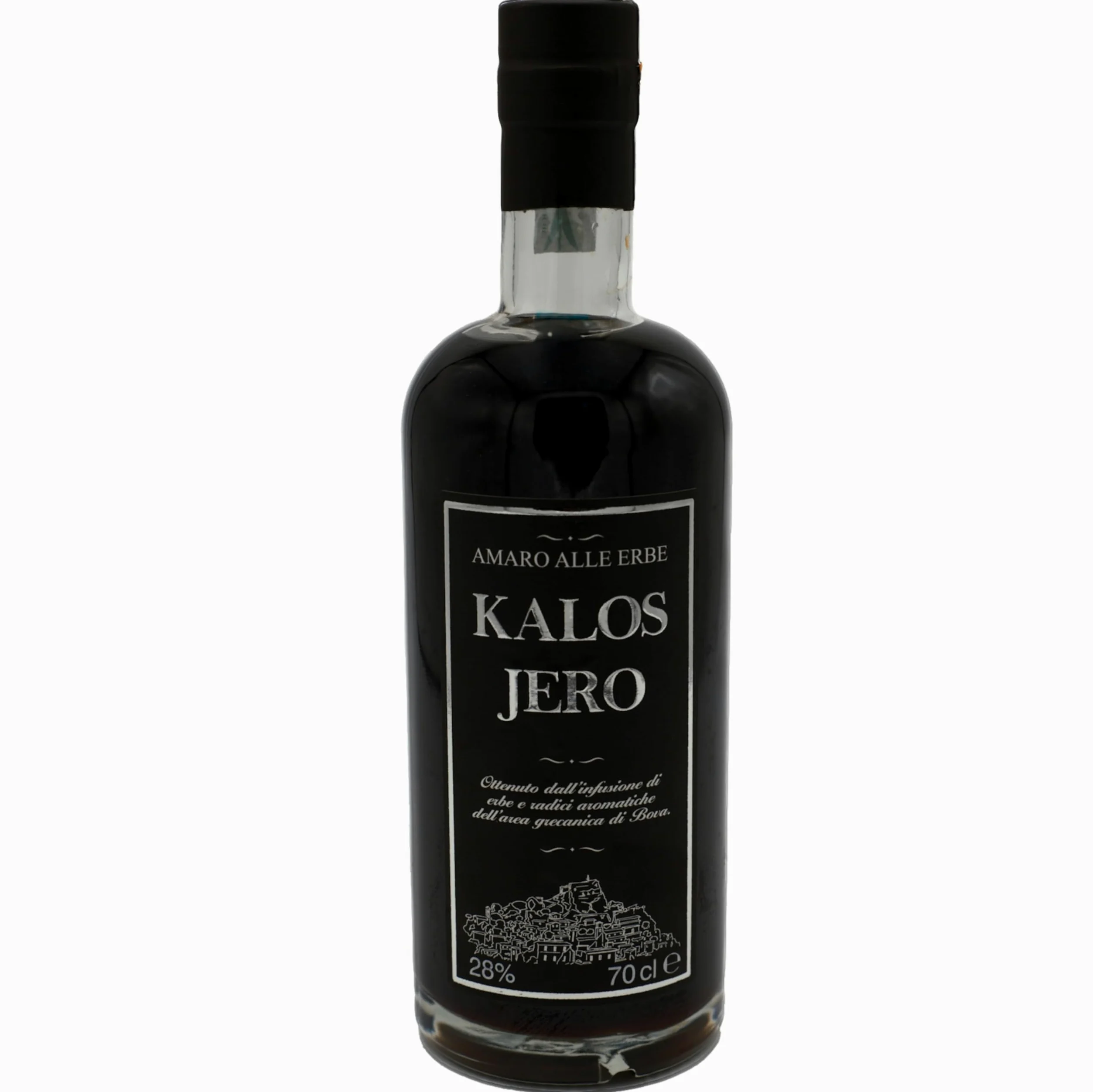 Amaro Kalos Jero - Digestivo, Infusione di Erbe e Radici Aromatiche, Liquore Grecanico Calabrese Speziato e Rinfrescante, Idea Regalo - Vol. 28% (70 cl)