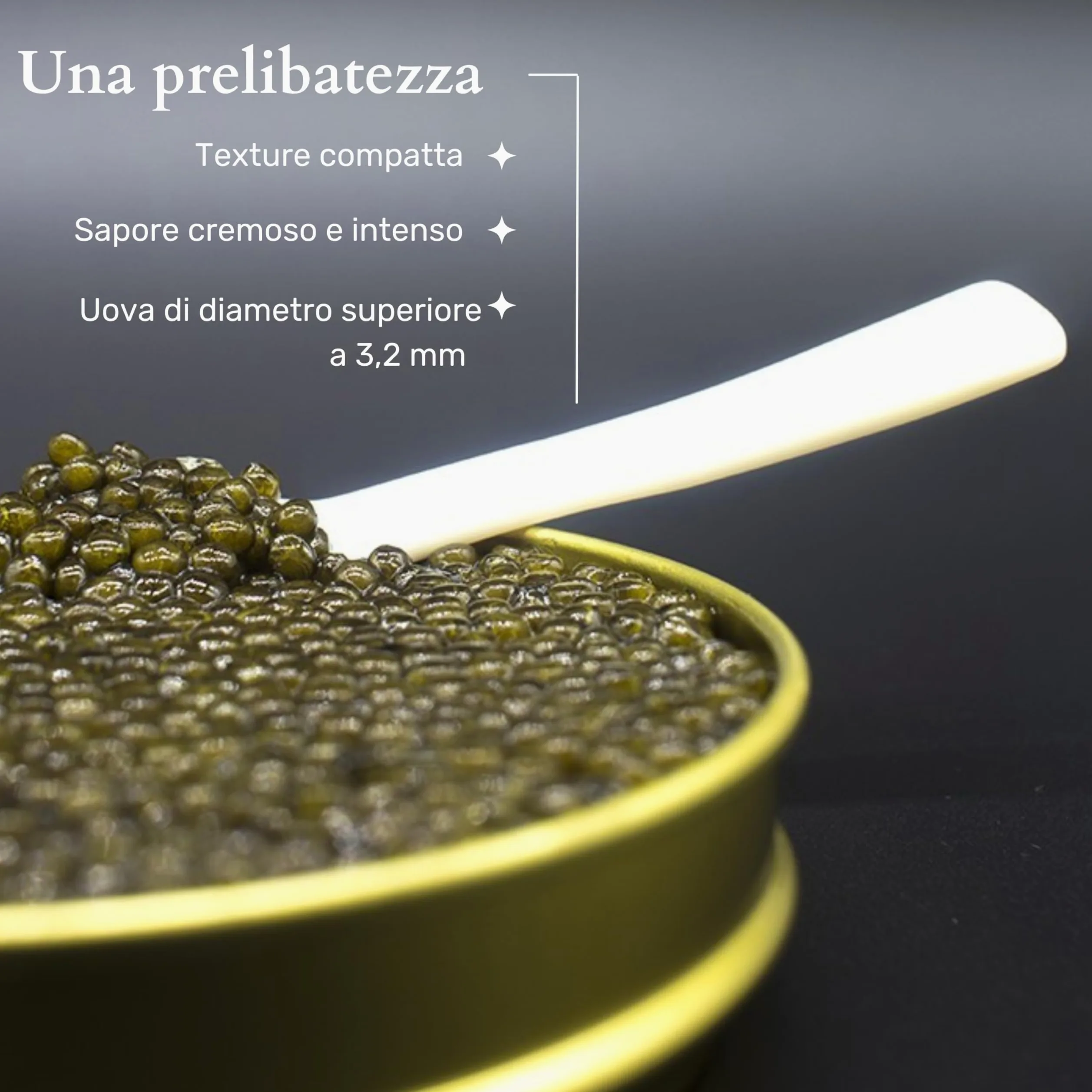Caviale del Tibet – Caviale Imperiale 50gr – Caviale di Storione Ascipenser Schrenckii e Huso Dauricus – Uova di Caviale – Caviale Gourmet