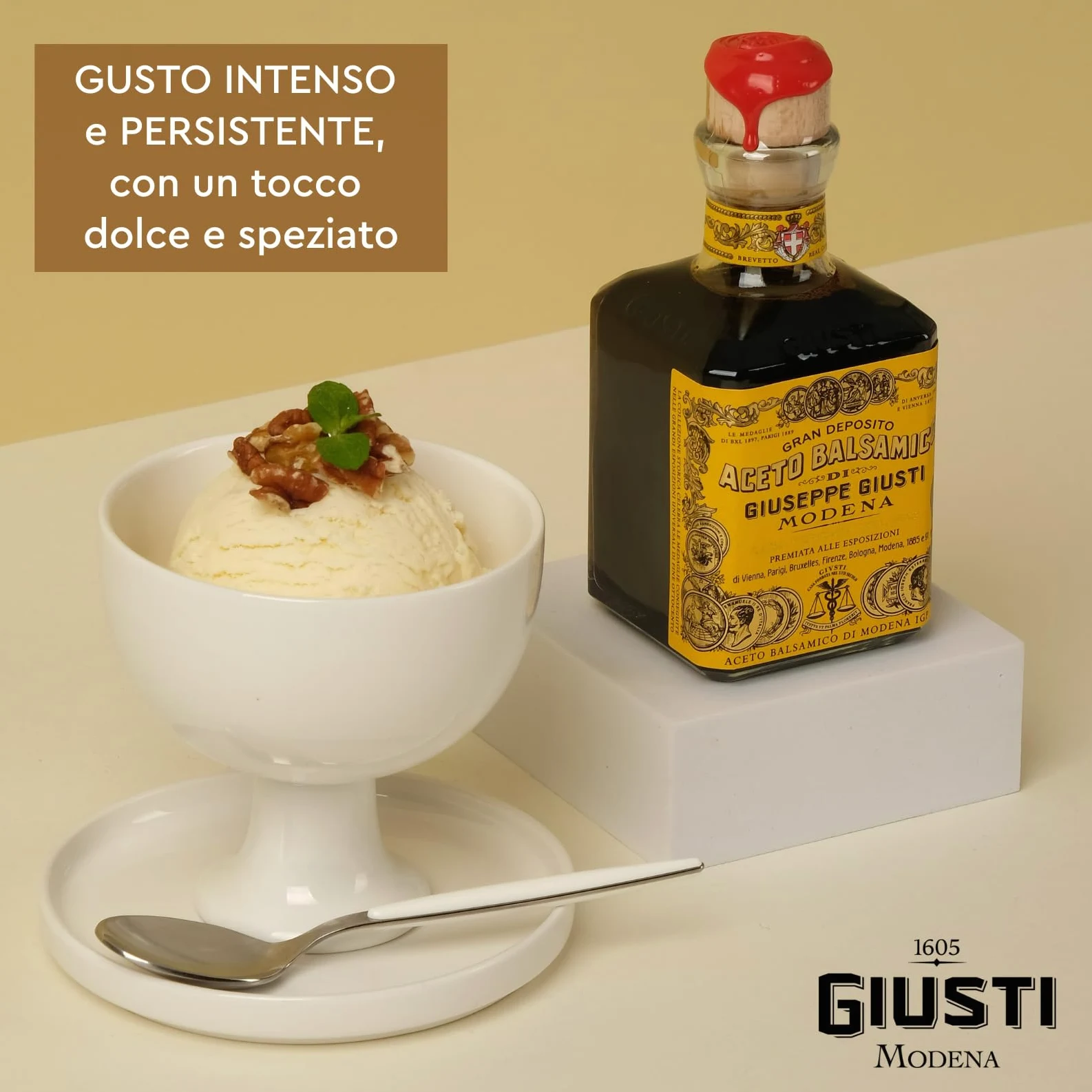 Giusti - Aceto Balsamico di Modena IGP 4 Medaglie d’oro – Cubica 250ml con astuccio