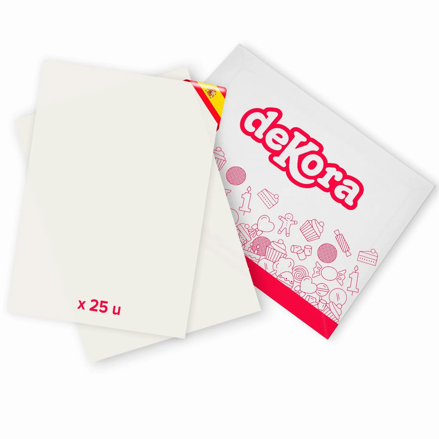 dekora – 25 Fogli A4 di carta commestibile per stampante alimentare | Decorazioni commestibili per torte | Senza zucchero, senza glutine, senza E171 compatibile con stampanti inkjet