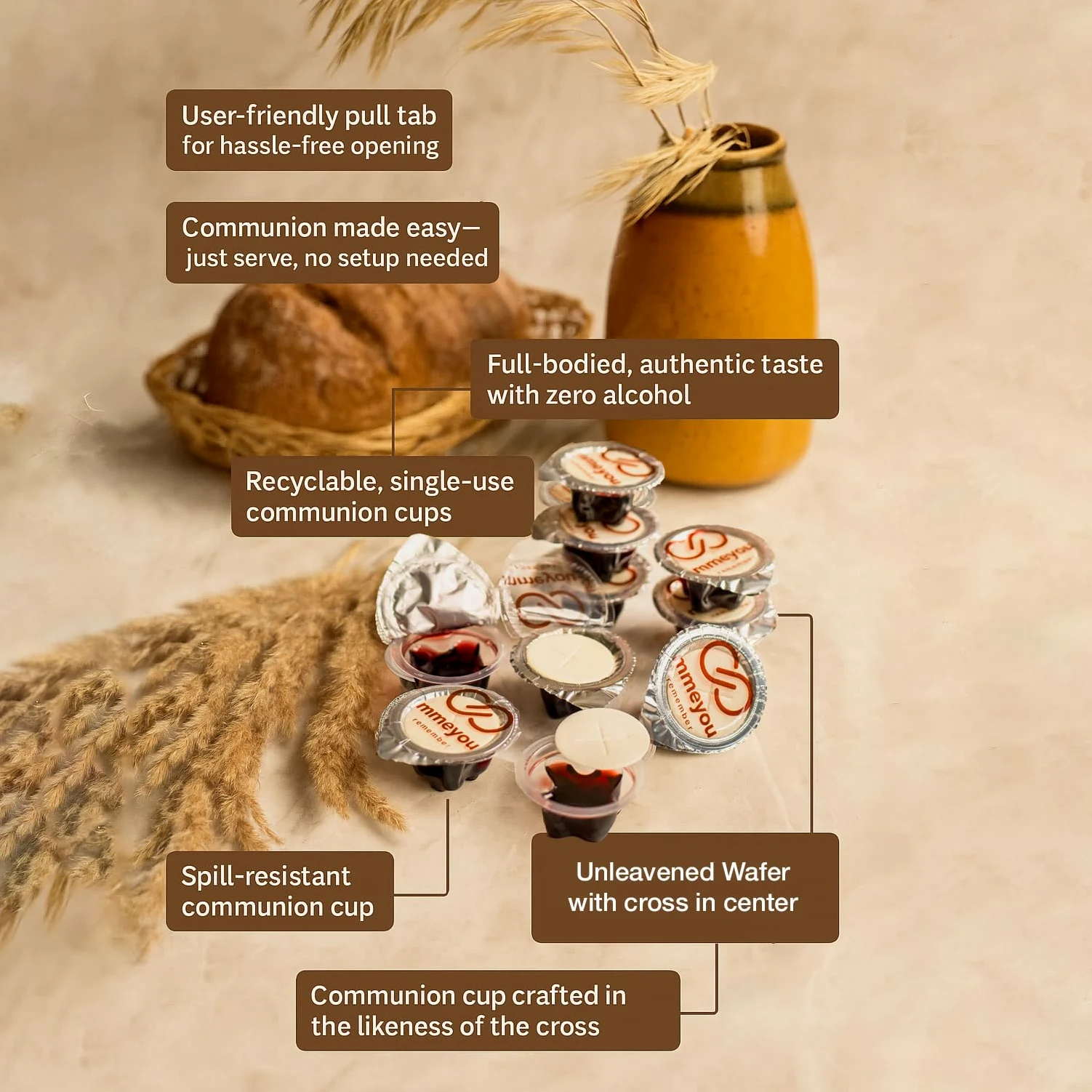 Mmeyou - Bicchieri per comunione con succo d'uva rosso, confezione da 250 pezzi, tutto in un unico set di comunione.