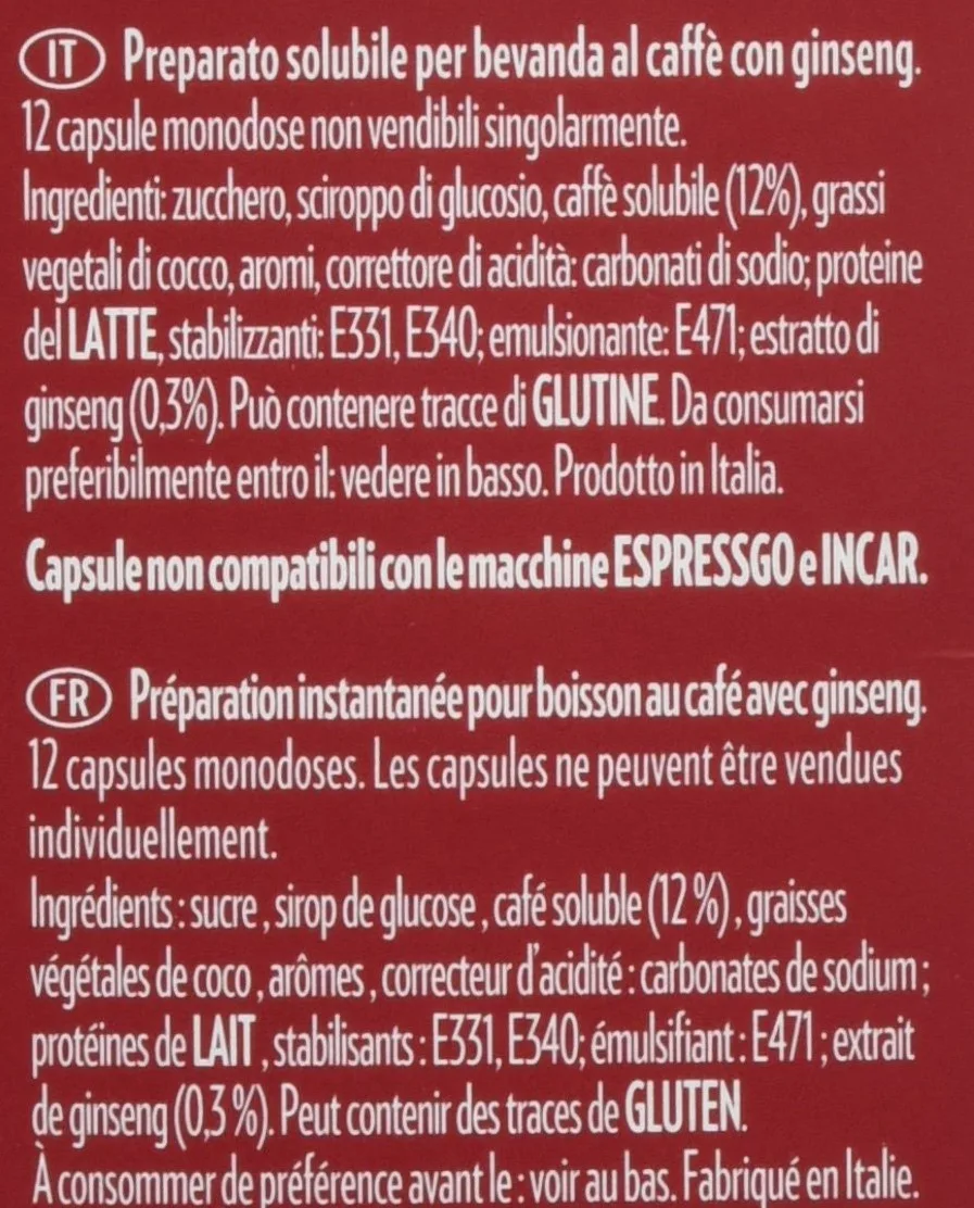 Lavazza Amm Caffè Ginseng Monodose di Caffè - 10 confezioni da 12 capsule [120 capsule]