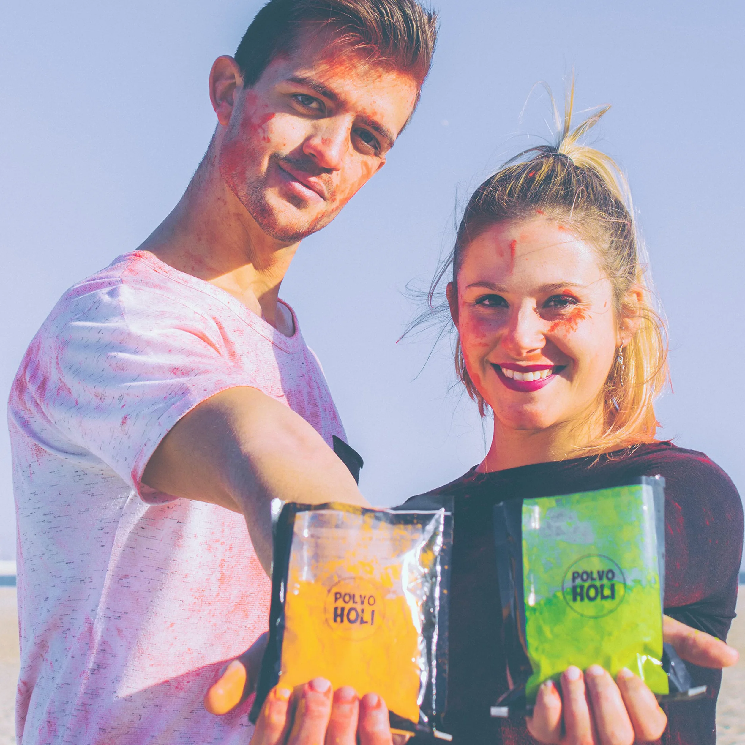 POLVO HOLI - 60 bustine da 100 g di polvere Holi – Holi Gulal Powder – 6 colori