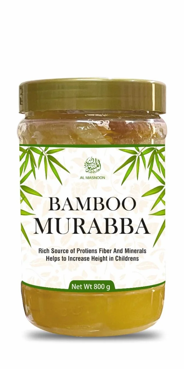 Verem AL MASNOON Homemade Bamboo Murabba aiuta ad aumentare la crescita in altezza Germogli di bambù Murabba | Divieto di Murabba 800 grm | Buono per la salute