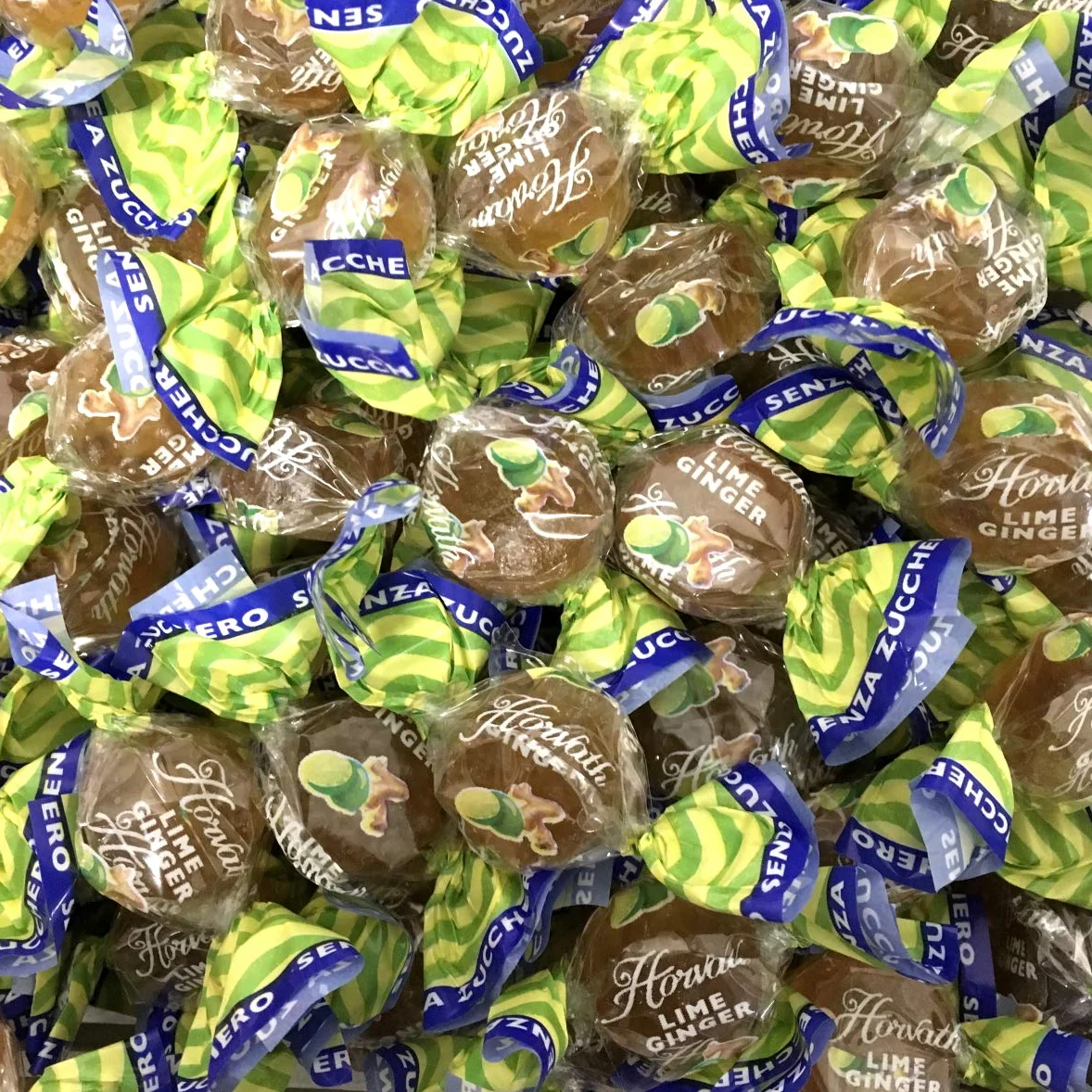 Caramelle Gommose Zenzero & Lime Senza Zucchero con edulcoranti - Moramor Zenzero Lime Horvath Confezione da Kg 1 (230 caramelle) - Senza zuccheri e Senza Glutine