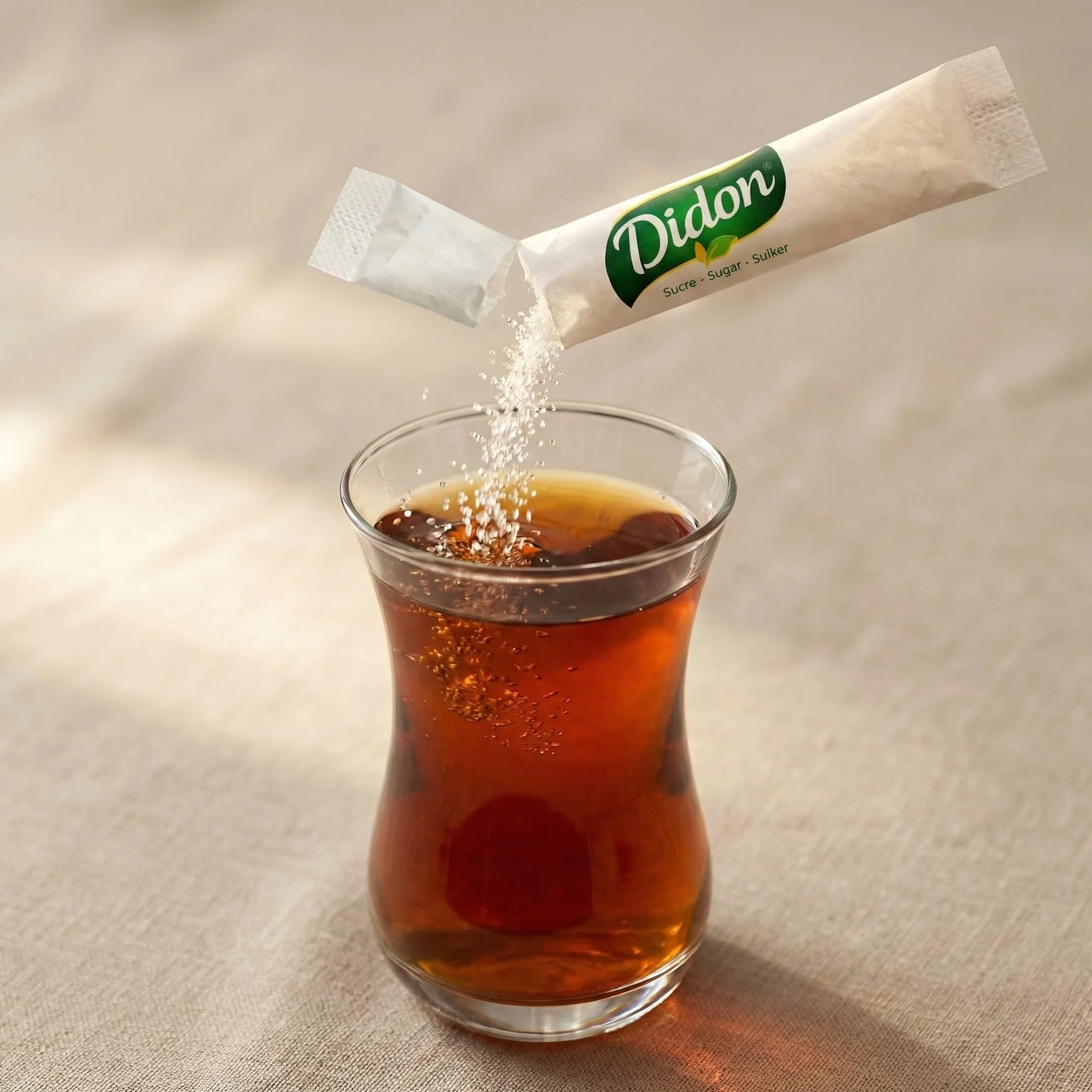 DIDON - 750 bustine di zucchero da 4g (3kg) con palette in legno in omaggio – Ideali per bevande calde - bustine zucchero monodose - Zucchero bianco - Sugar
