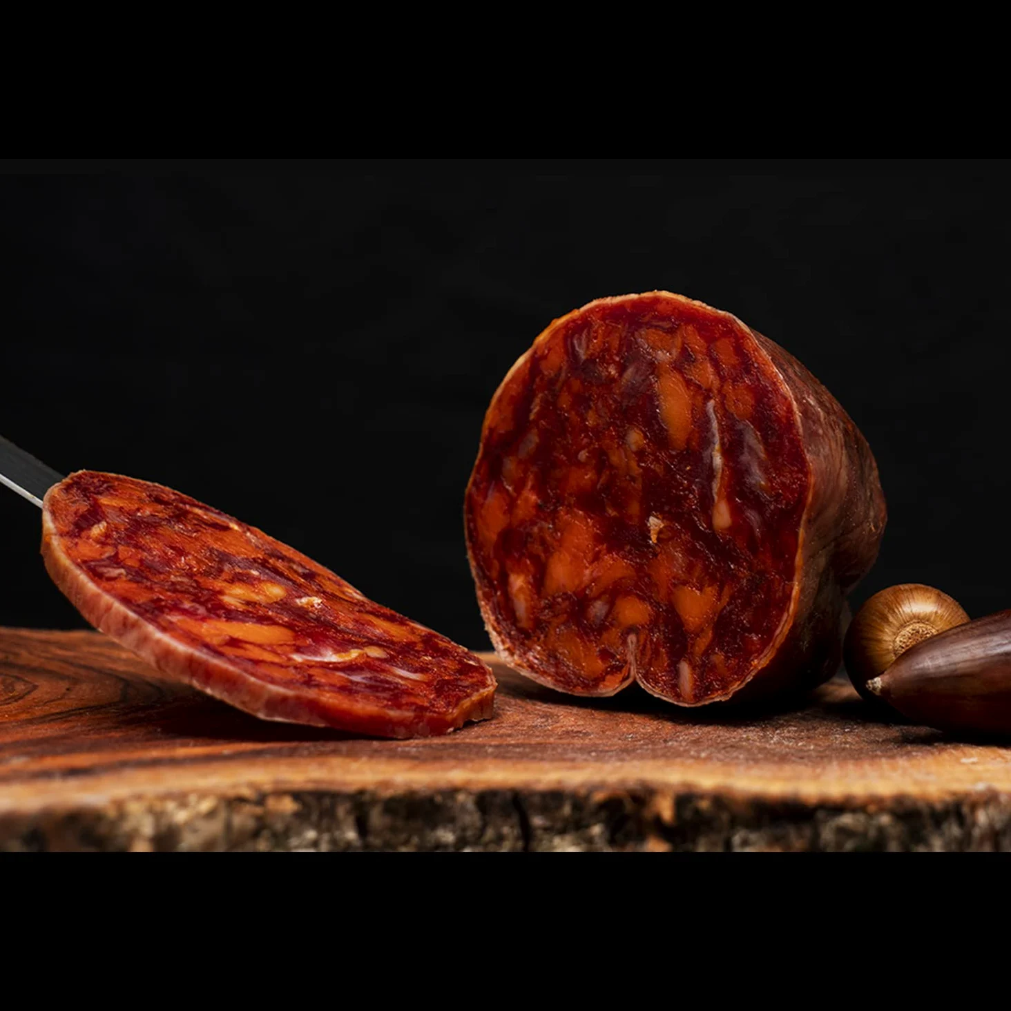 7 BELLOTAS Salame Spagnolo CHORIZO 100% Iberico Pata Negra | Salsicce Chorizo Guijuelo Salamanca (Tubo +500 g)
