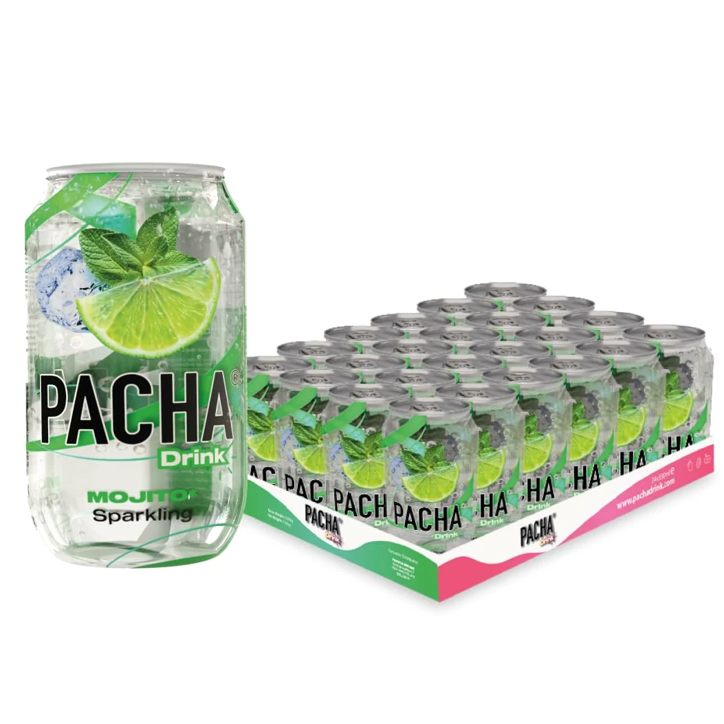 Pacha Drink Mojito - Mojito Sparkling Bibita analcolica gassata in 24 lattine da 330ml al raffinato fascino di mojito.