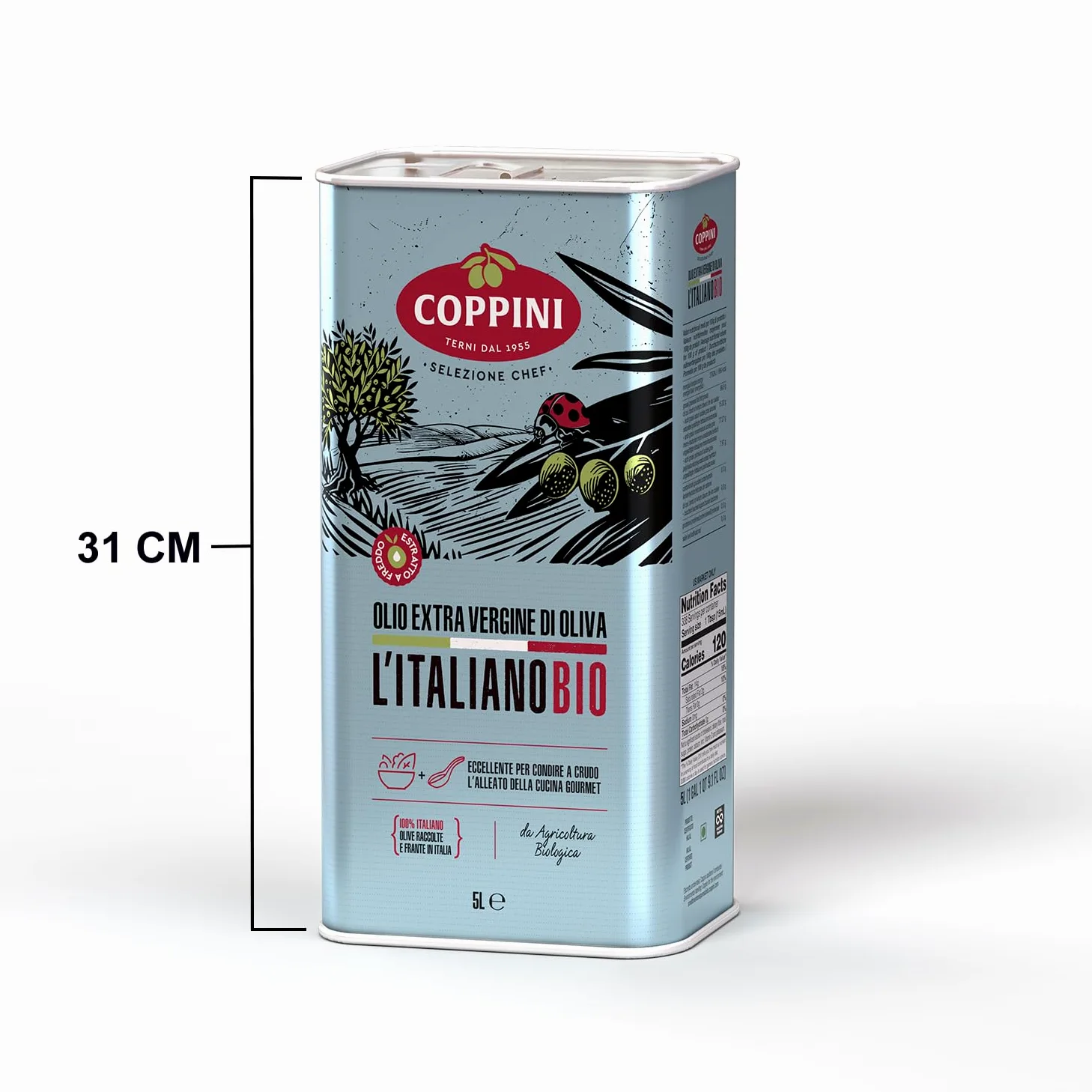 COPPINI TERNI Olio Extra vergine di Oliva Coppini Biologico Italiano - 5 L
