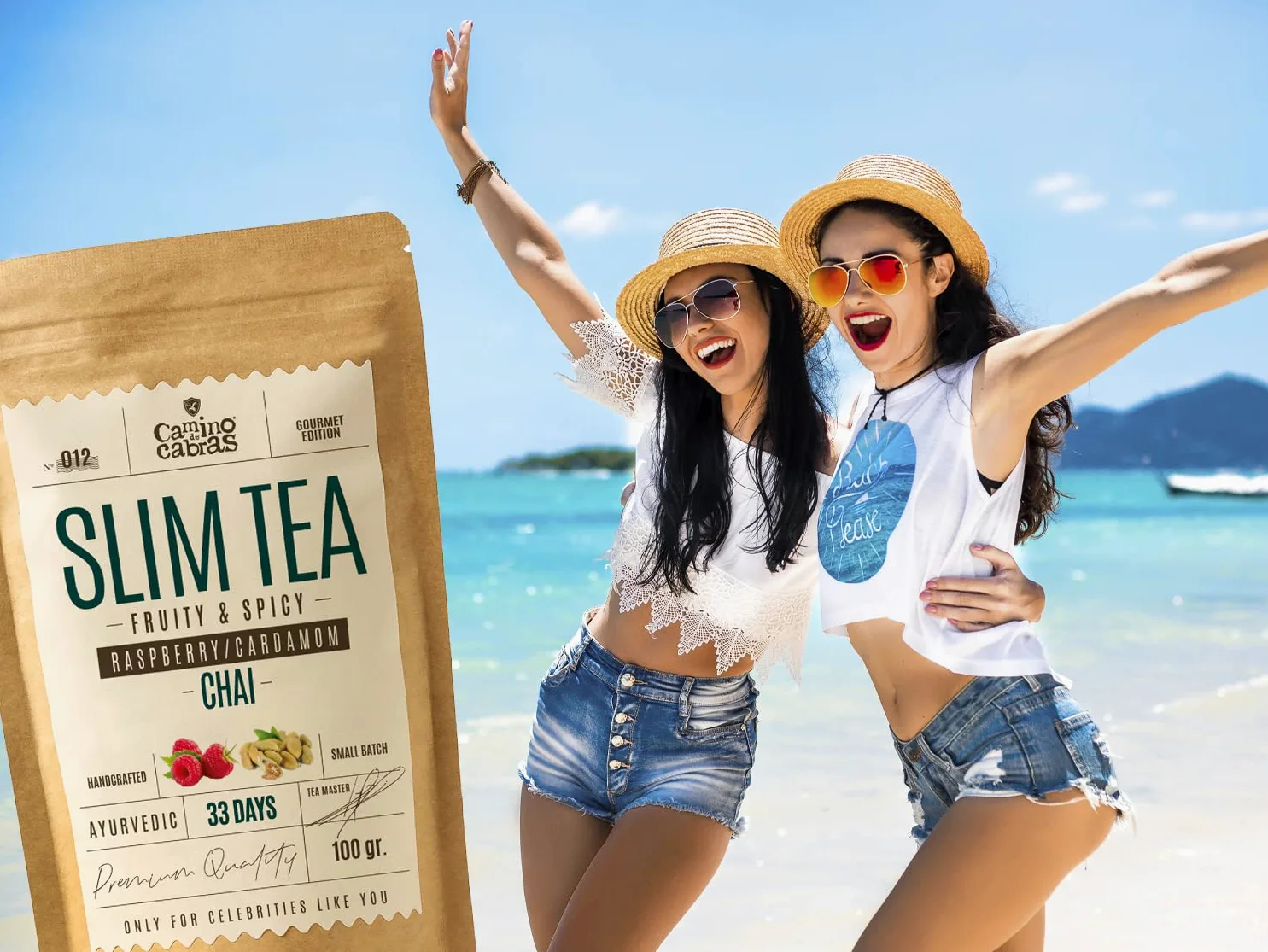 Tisane Confezione Regalo - Te Chai Masala Speziato - Energizzante, Detox - Tè Nero, Curcuma, Zenzero, Pepe Nero, Cannella, Lamponi, Cardamomo - Box 2x 100g - Perfetto per Chai Latte