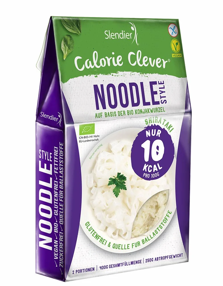 Slendier Pacchetto di prova di konjac Shirataki - diversi tipi, a basso contenuto calorico, fonte di fibre, senza glutine, qualità biologica 6 x 250 g