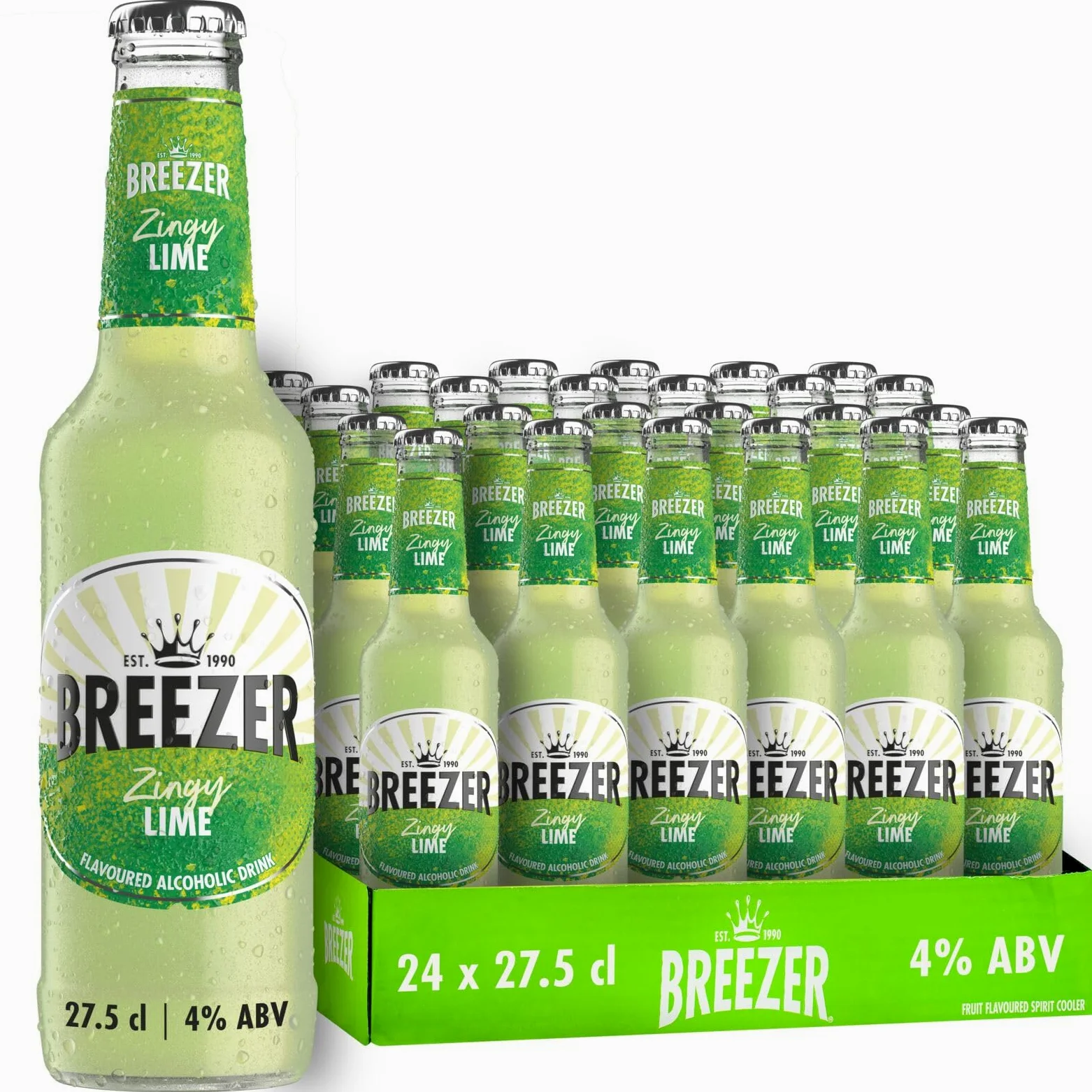 Drink alcolico BREEZER al gusto Lime, vol. 4%, 24 x 27,5 cl / 275 ml, Drink alcolico premiscelato e pronto da bere in bottiglia