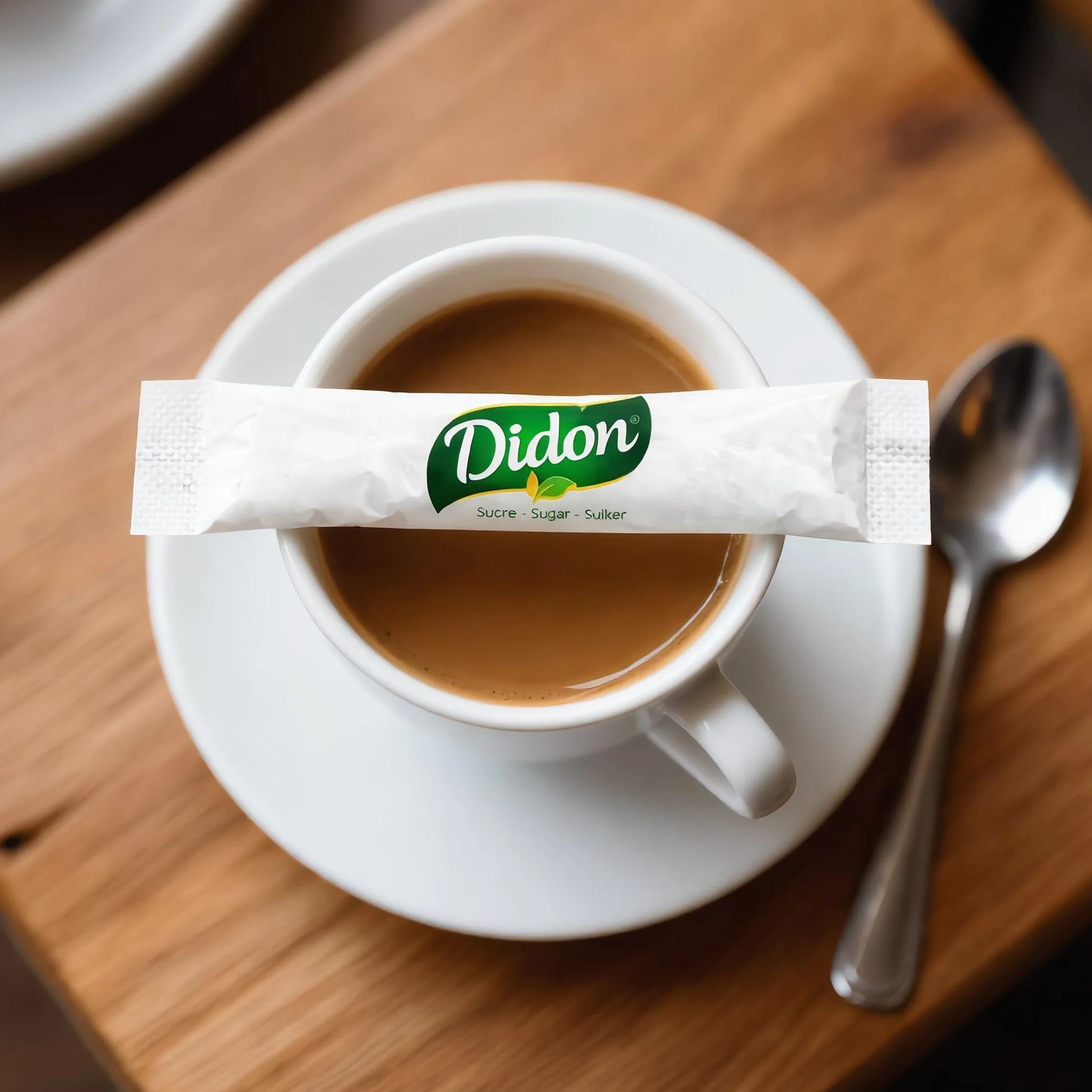 DIDON - 750 bustine di zucchero da 4g (3kg) con palette in legno in omaggio – Ideali per bevande calde - bustine zucchero monodose - Zucchero bianco - Sugar