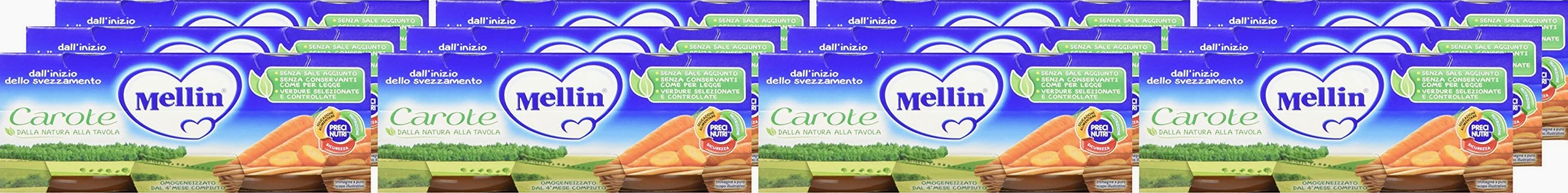 Mellin Omogeneizzato Carote - 24 Vasetti da 80 gr