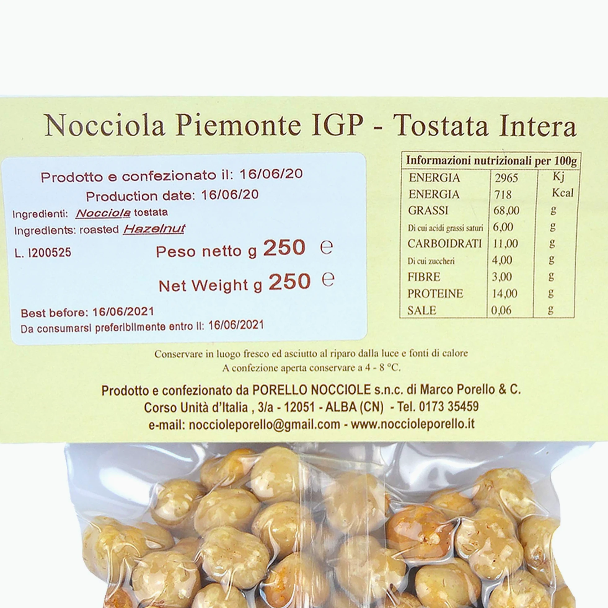 KG 1 NOCCIOLA PIEMONTE I.G.P. TOSTATA INTERA PER GELATERIA E PASTICCERIA IDEALE PER DECORARE