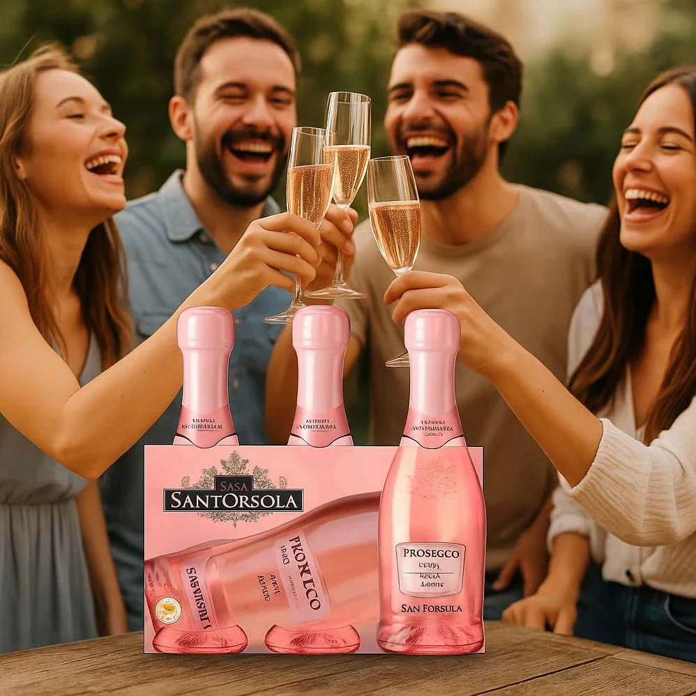 6 Confezioni Rosé DOC Millesimato 3x20cl – Spumante Rosato in Formato Baby, Gusto Fruttato e Elegante, Perfetto per Brindisi, Regali, Eventi o Aperitivi Speciali