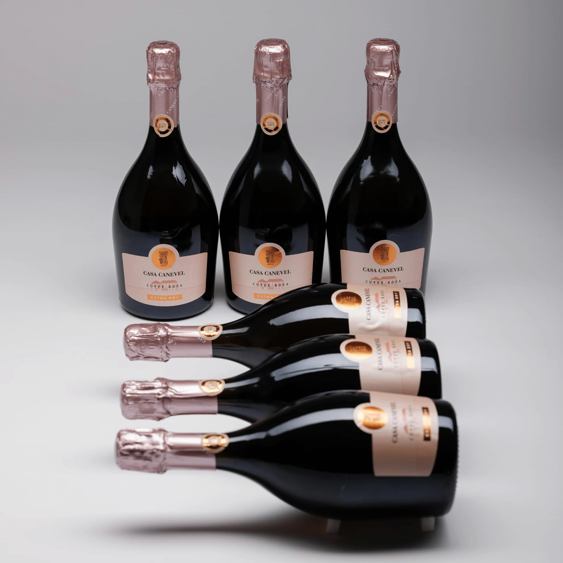 CASA CANEVEL "CUVÈE ROSA EXTRA DRY" | Vino Spumante Rosé Extra Dry| 6x750 ml | Confezione 6 bottiglie