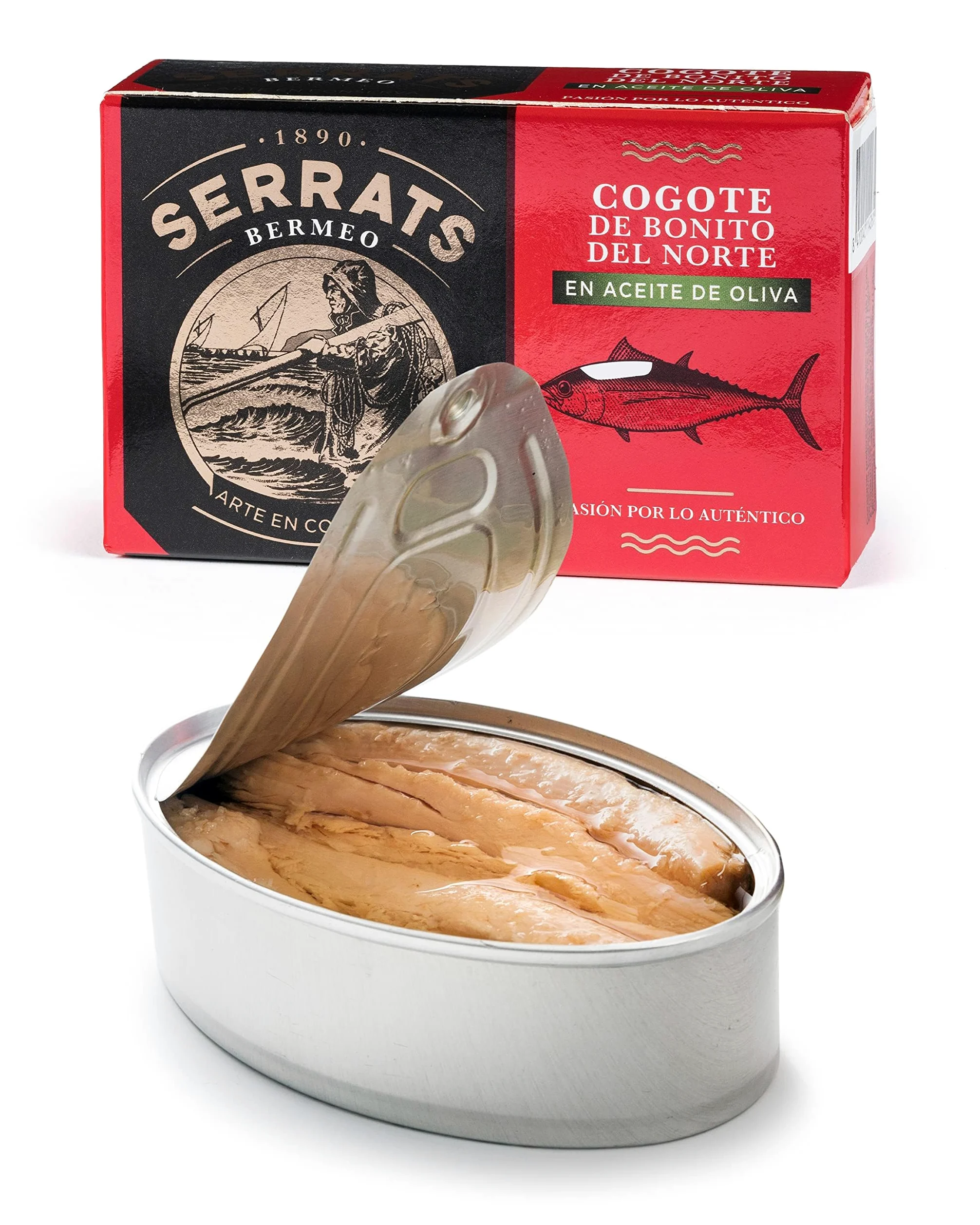 CONSERVAS SERRATS - Nuca di Tonno Bianco del Cantabrico in Olio d'Oliva - 12 Lattine x 115g (Totale: 1380g) - Parte Superiore del Lombo - Texture Morbida - Lavorazione Artigianale Tradizionale