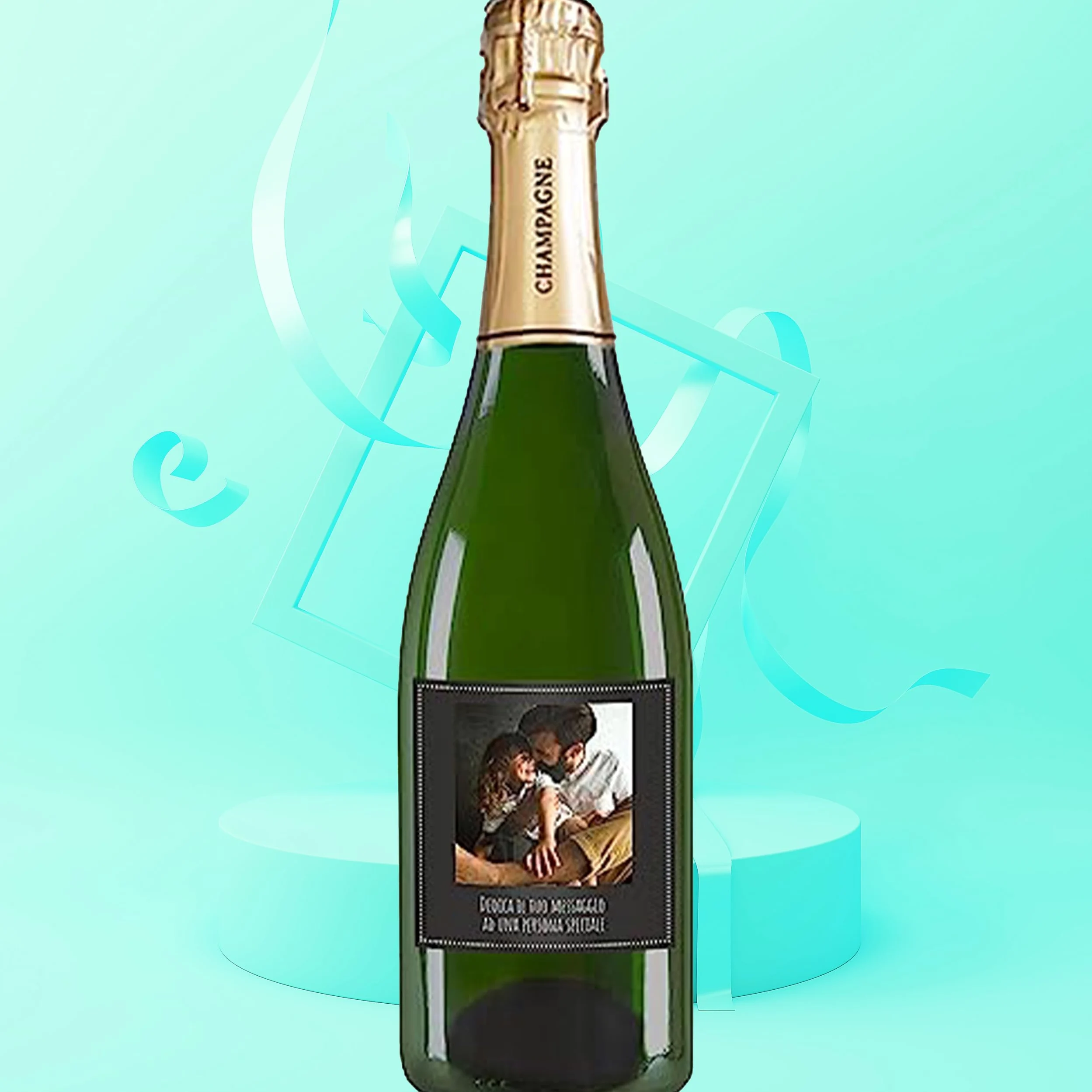Bottiglia di Champagne personalizzato - Idea regalo esclusiva e originale per uomo, festa del Papà, nonno, nuova nascita, compleanno e Natale per Lui (0,75L, Foto e Testo)