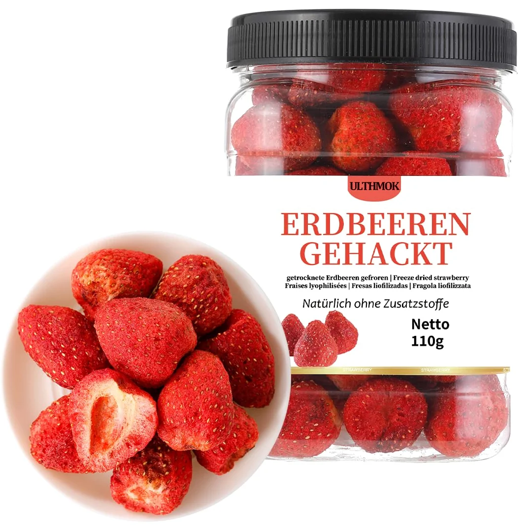Fragole liofilizzate premium 110 g,Fragole secche congelate intere grandi,100% naturali,Senza additivi