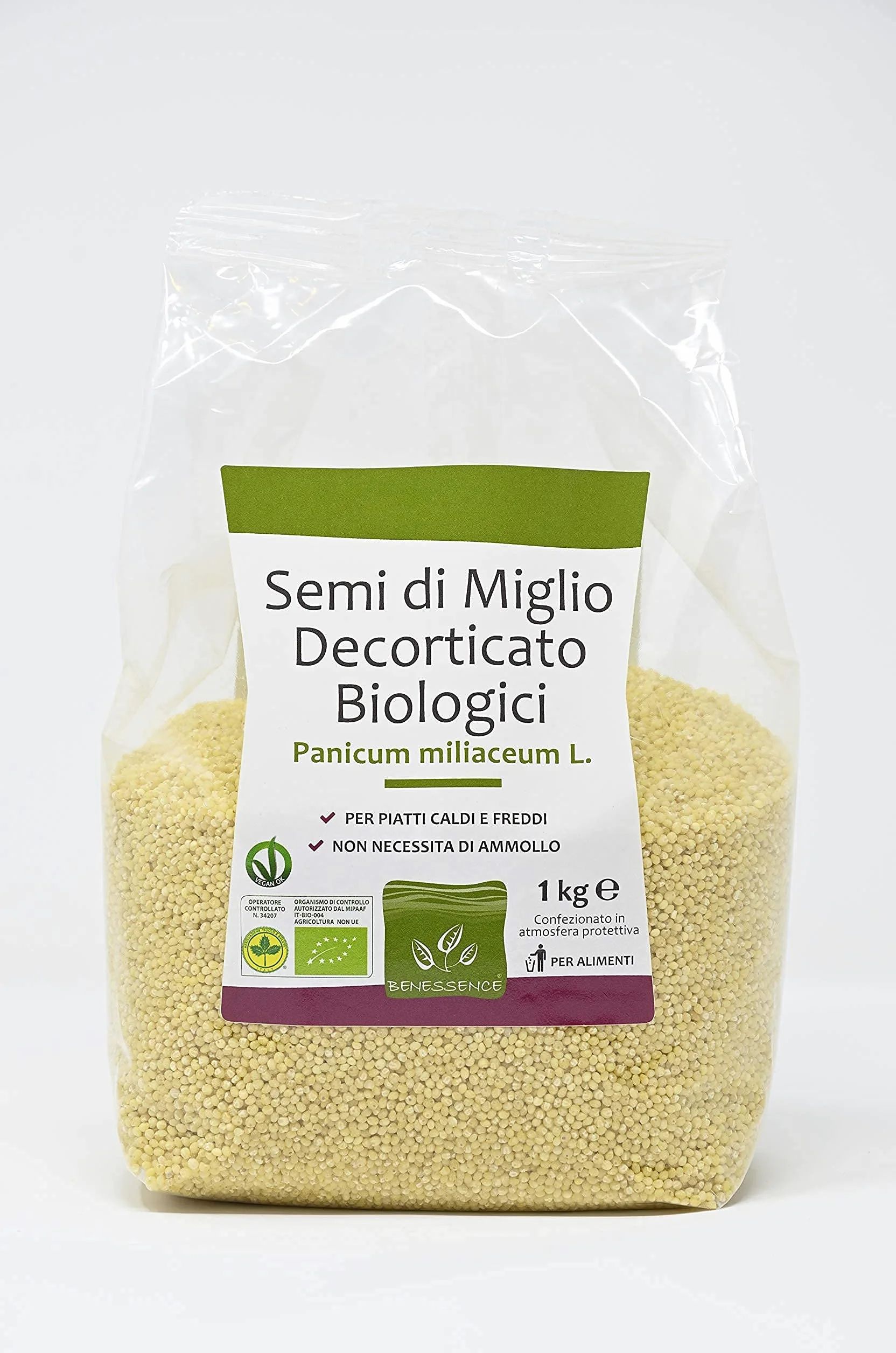 Benessence - Semi di Miglio Biologici in Atmosfera Protettiva - 1000 gr